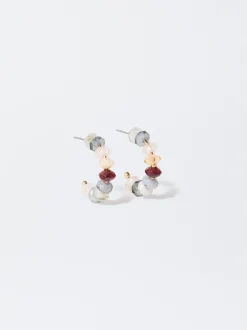 PARFOIS Pendientes De Aro De Resina Multicor Store