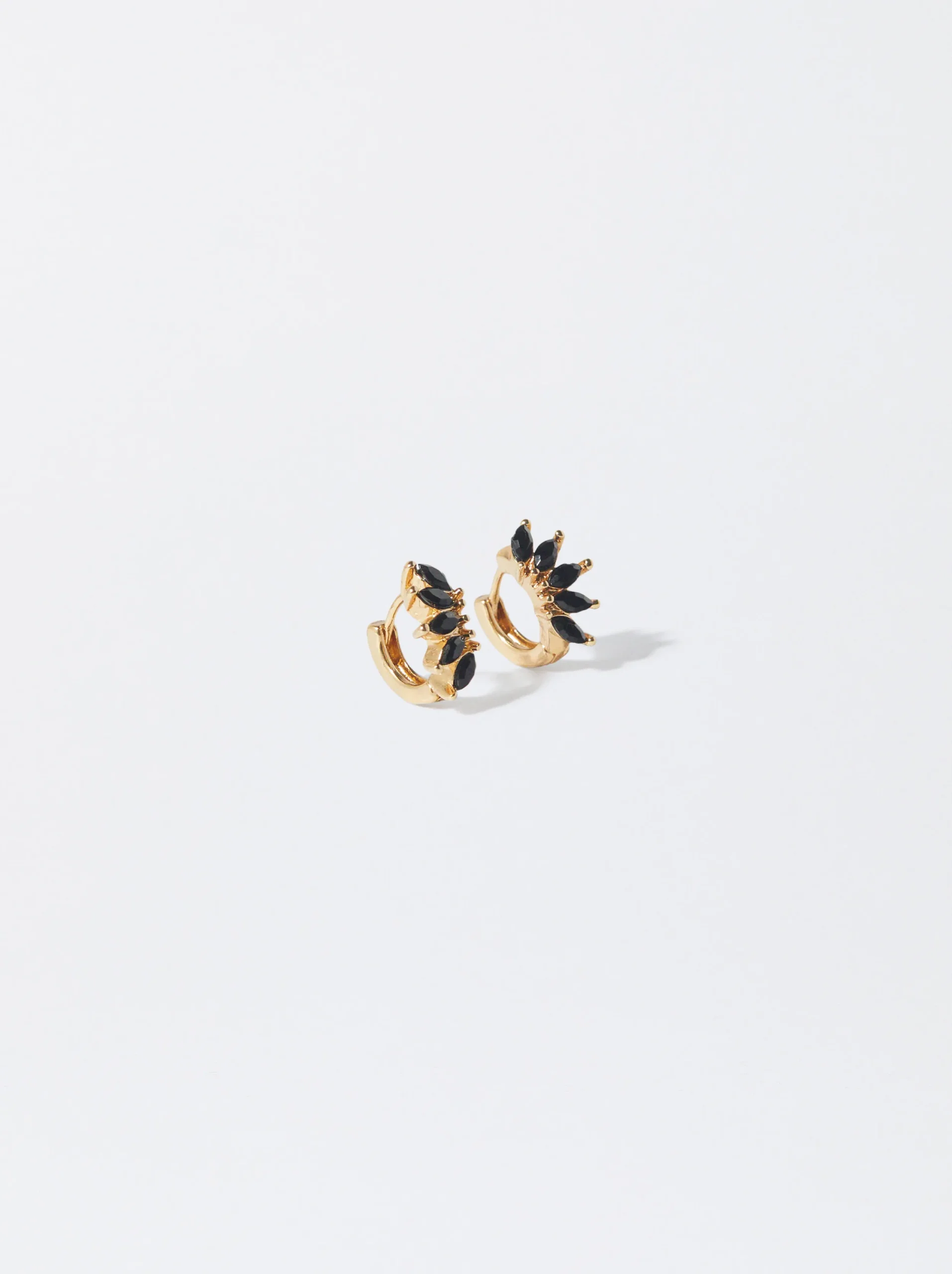 PARFOIS Pendientes De Aro Dorados Negro Discount