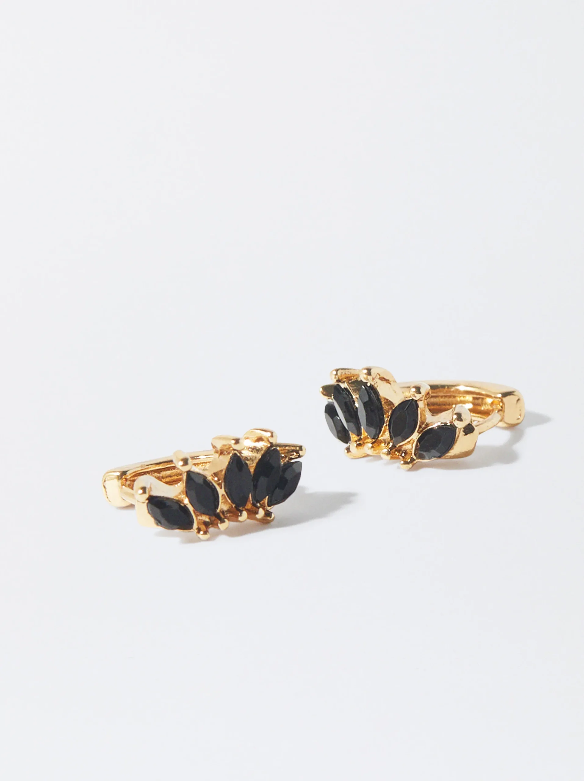PARFOIS Pendientes De Aro Dorados Negro Discount