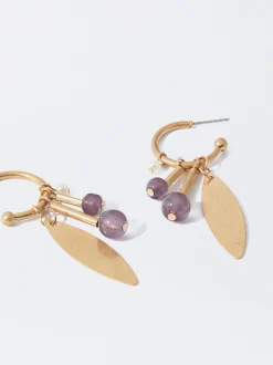 PARFOIS Pendientes De Aro Dorados Con Colgante Multicor Hot