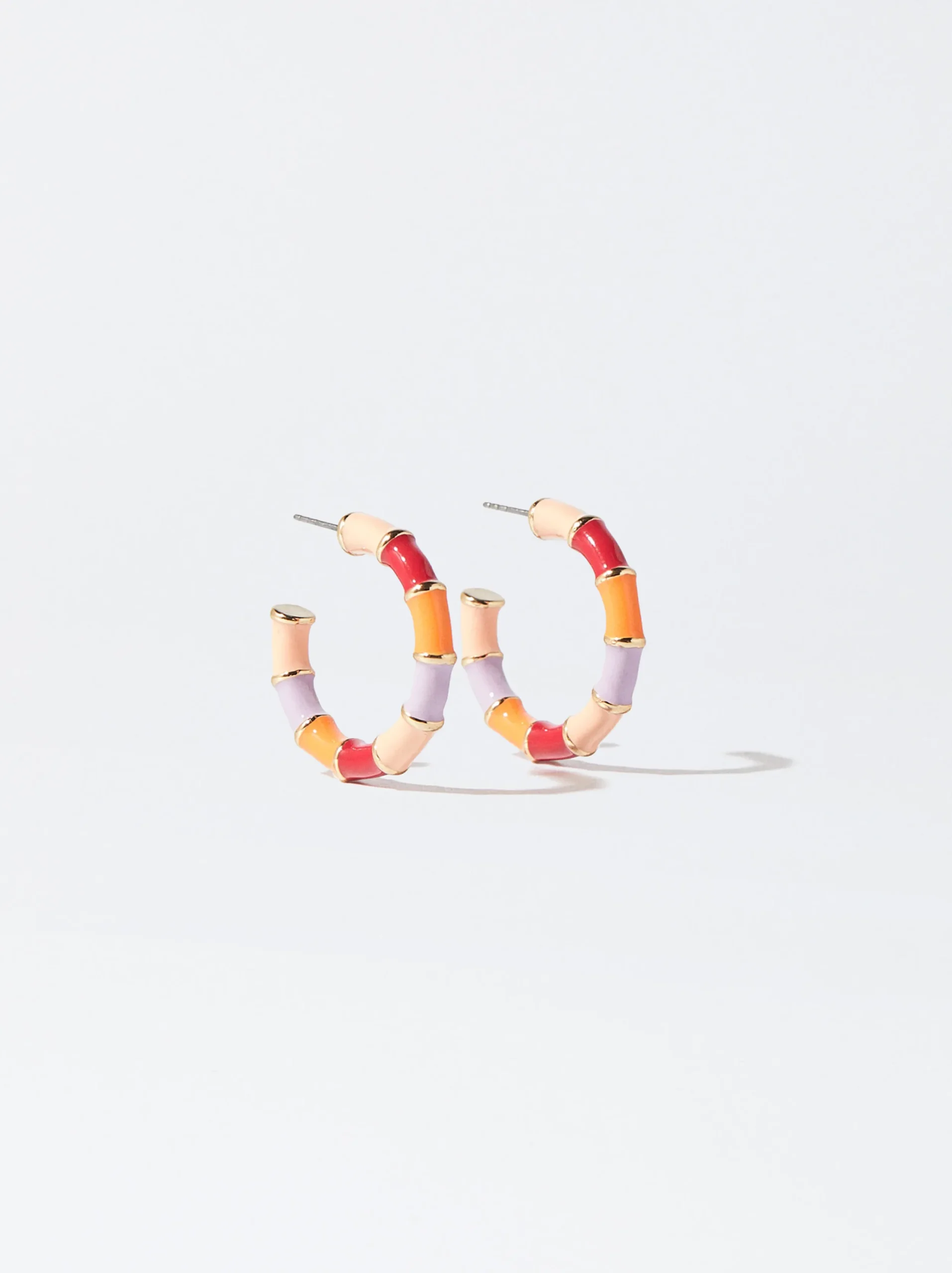 PARFOIS Pendientes De Aro Esmaltadas Multicor Cheap