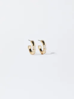 PARFOIS Pendientes De Aro Esmalte Dorado Clearance