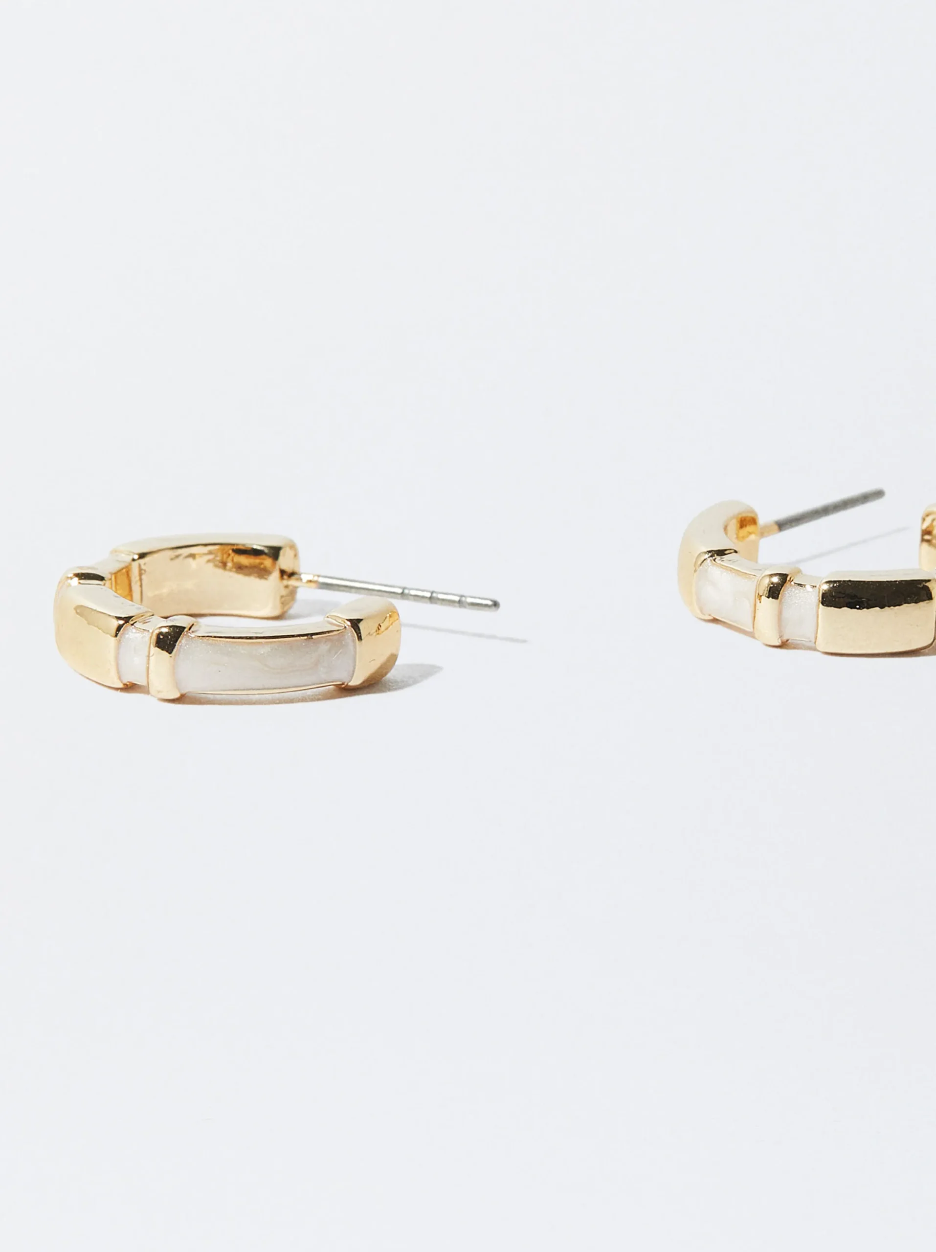 PARFOIS Pendientes De Aro Esmalte Dorado Clearance