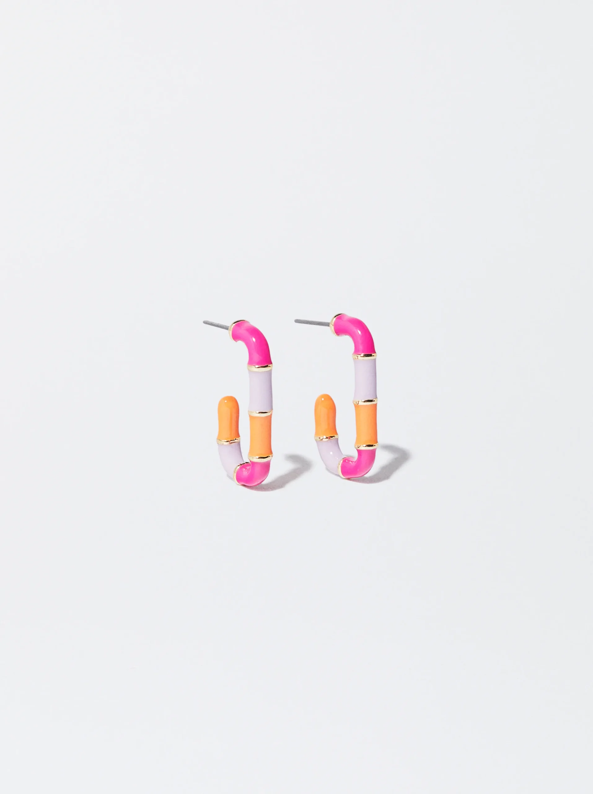 PARFOIS Pendientes De Aro Esmalte Multicor Hot