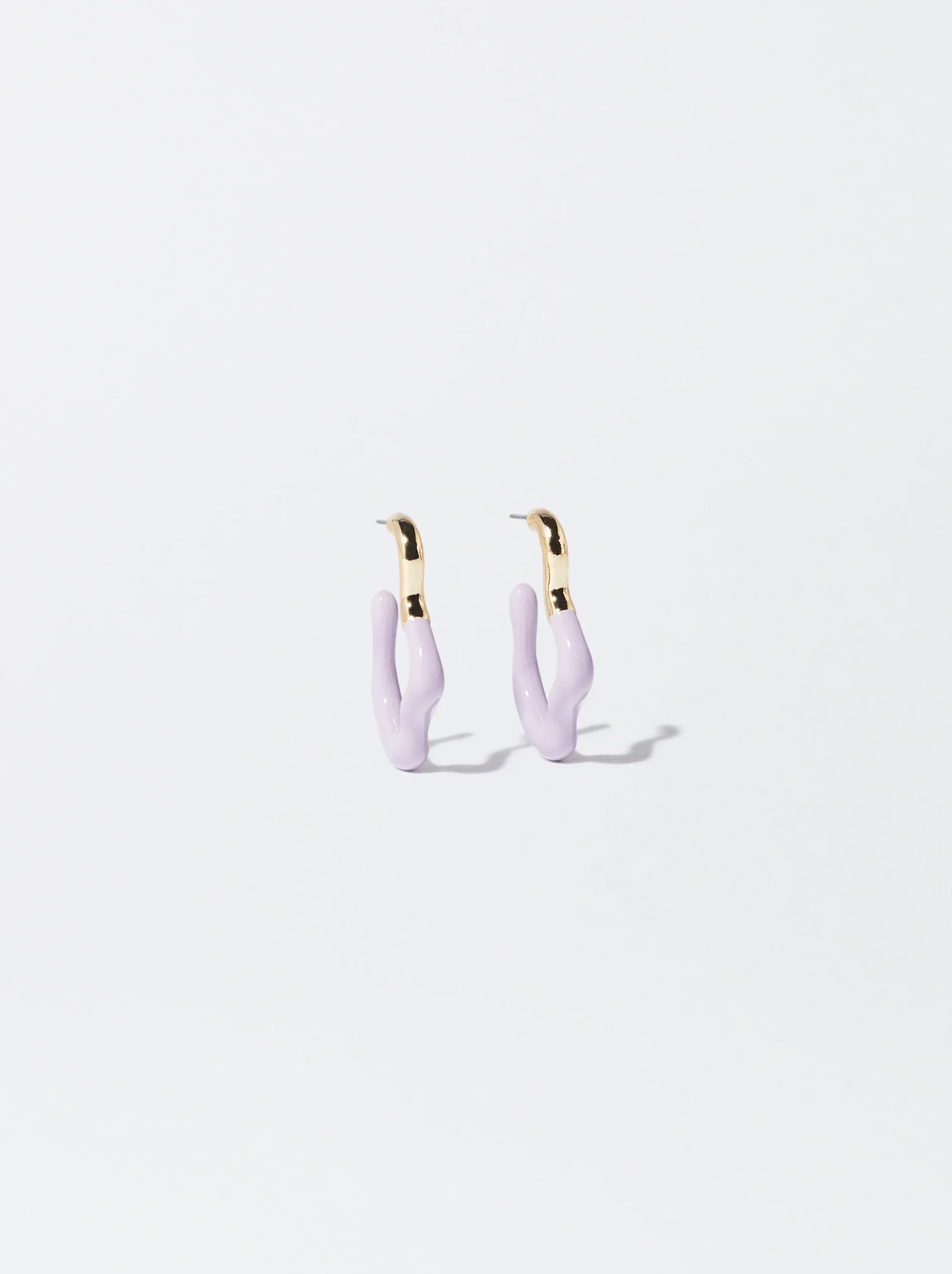 PARFOIS Pendientes De Aro Esmalte Violeta Cheap
