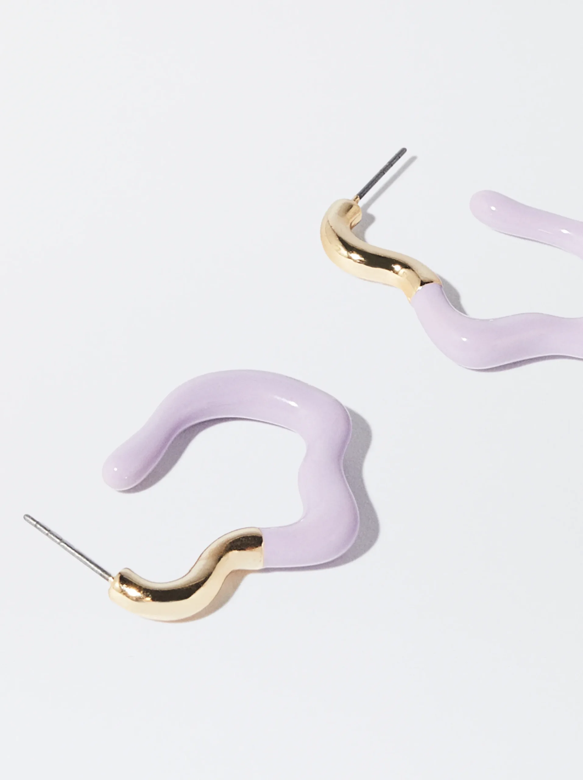 PARFOIS Pendientes De Aro Esmalte Violeta Cheap