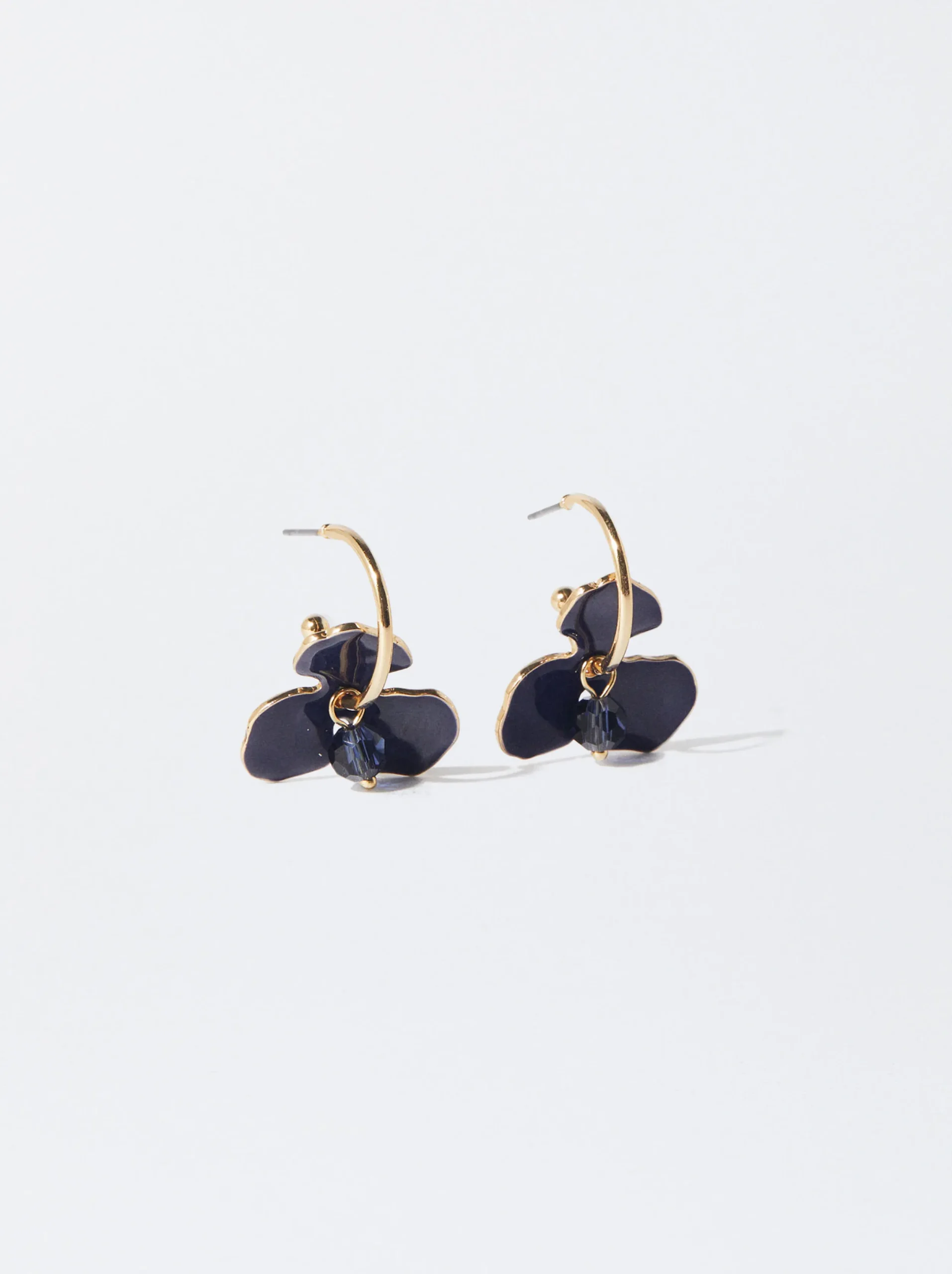 PARFOIS Pendientes De Aro Flor Azul Outlet