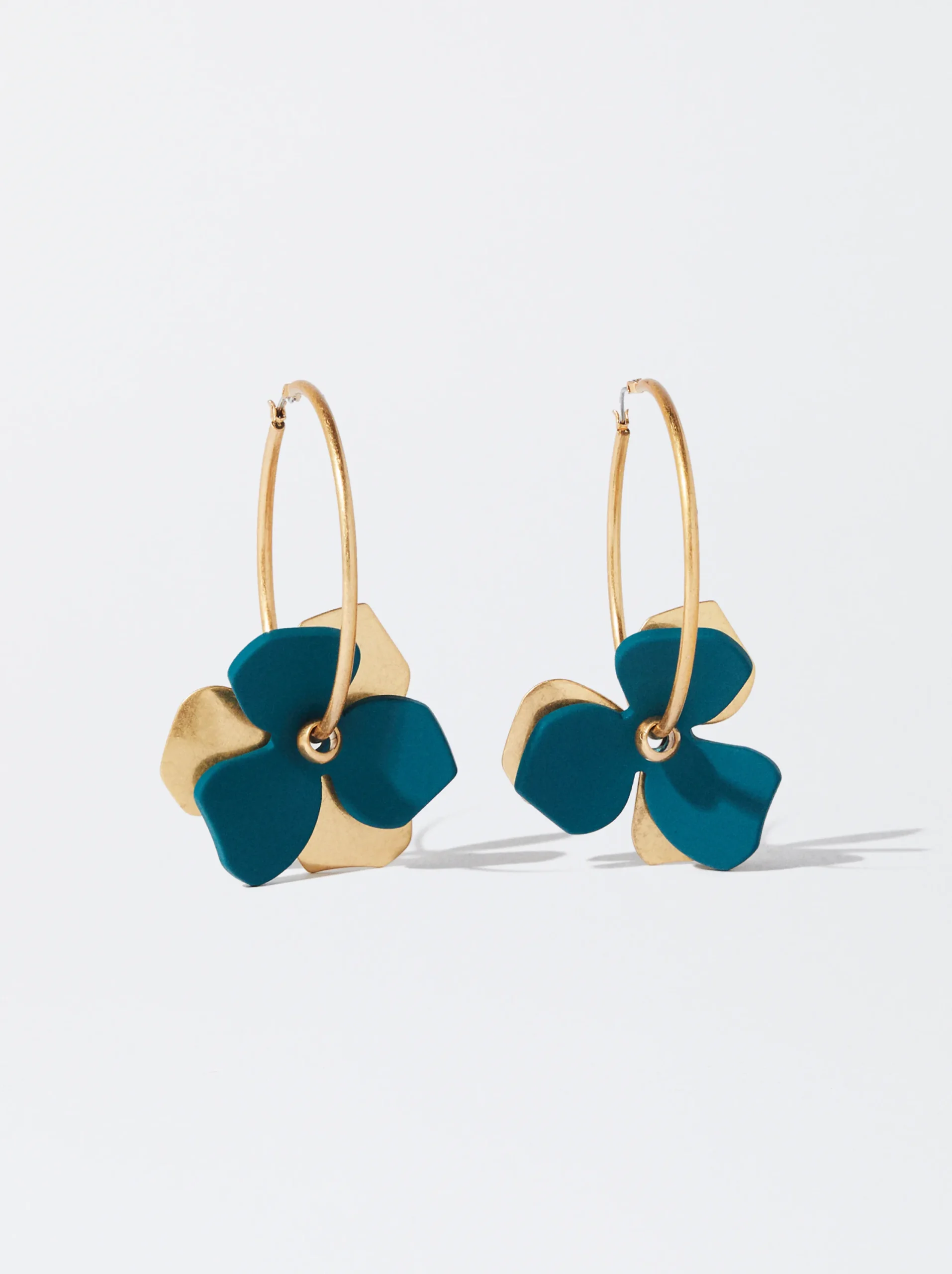 PARFOIS Pendientes De Aro Flor Teja Fashion