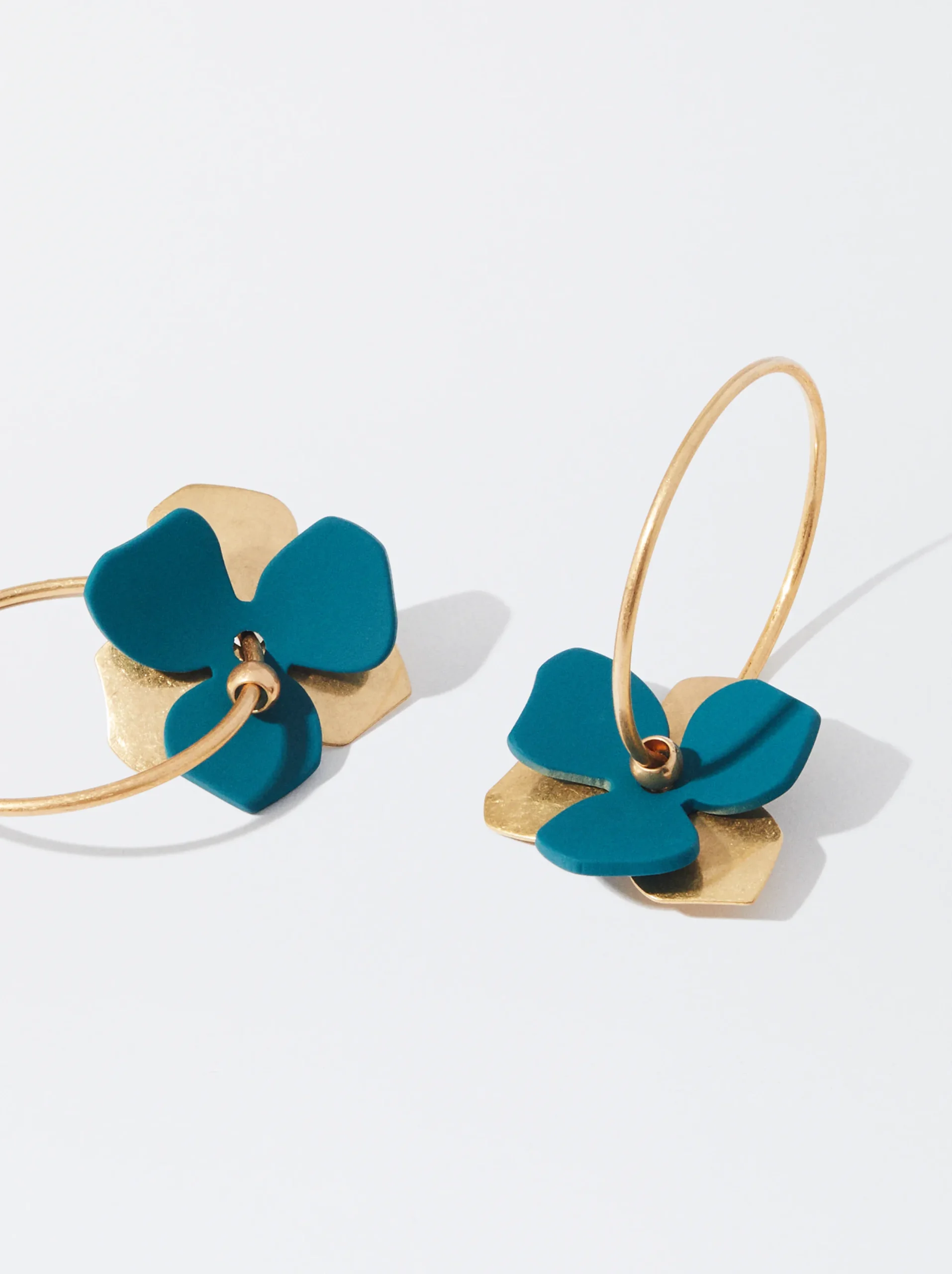 PARFOIS Pendientes De Aro Flor Teja Fashion