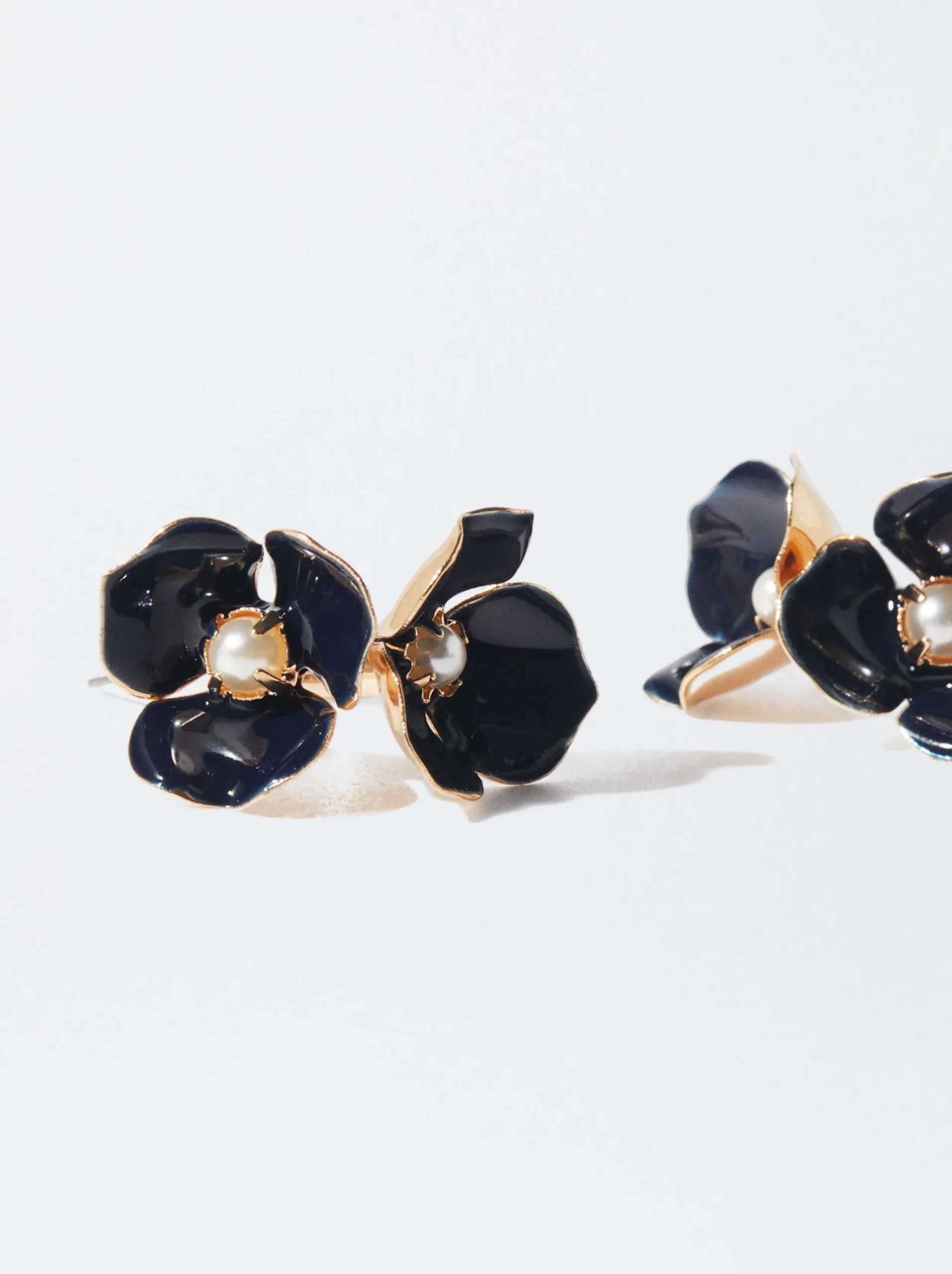 PARFOIS Pendientes De Aro Flor Azul Flash Sale