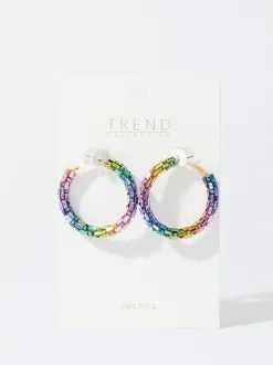 PARFOIS Pendientes De Aro Multicolor Multicor Flash Sale