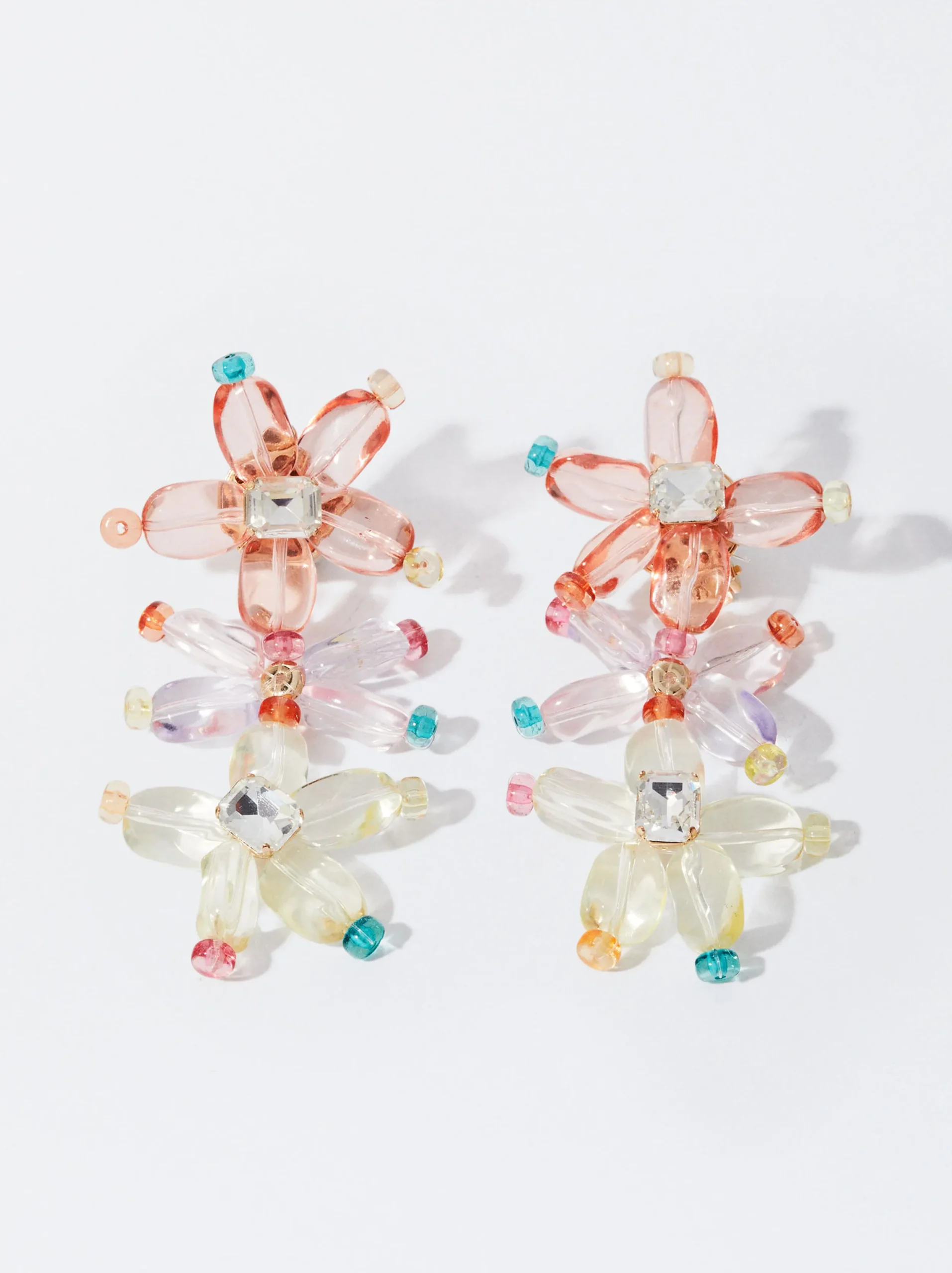 PARFOIS Pendientes De Clip Con Cristales Multicor Store