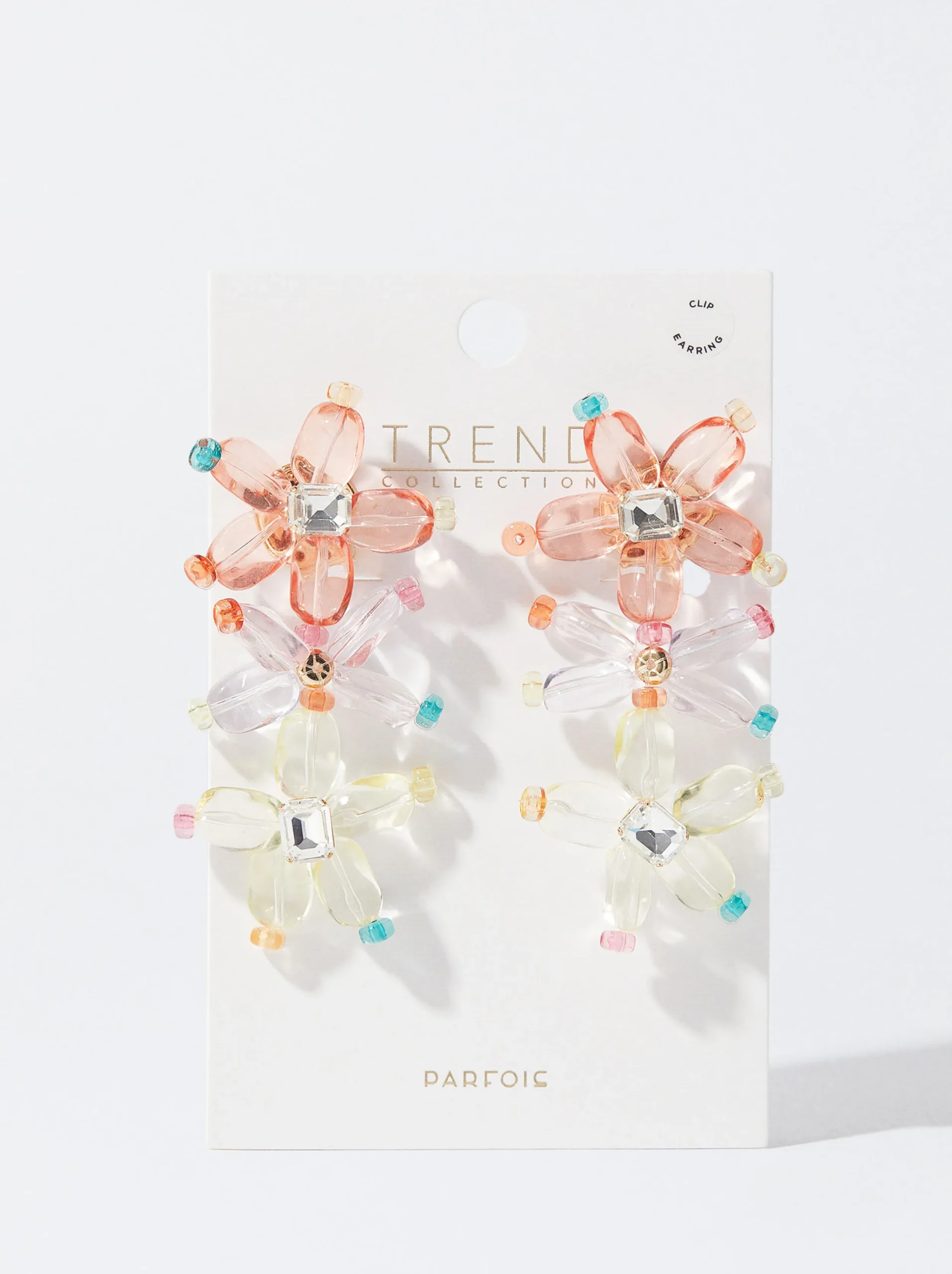 PARFOIS Pendientes De Clip Con Cristales Multicor Store