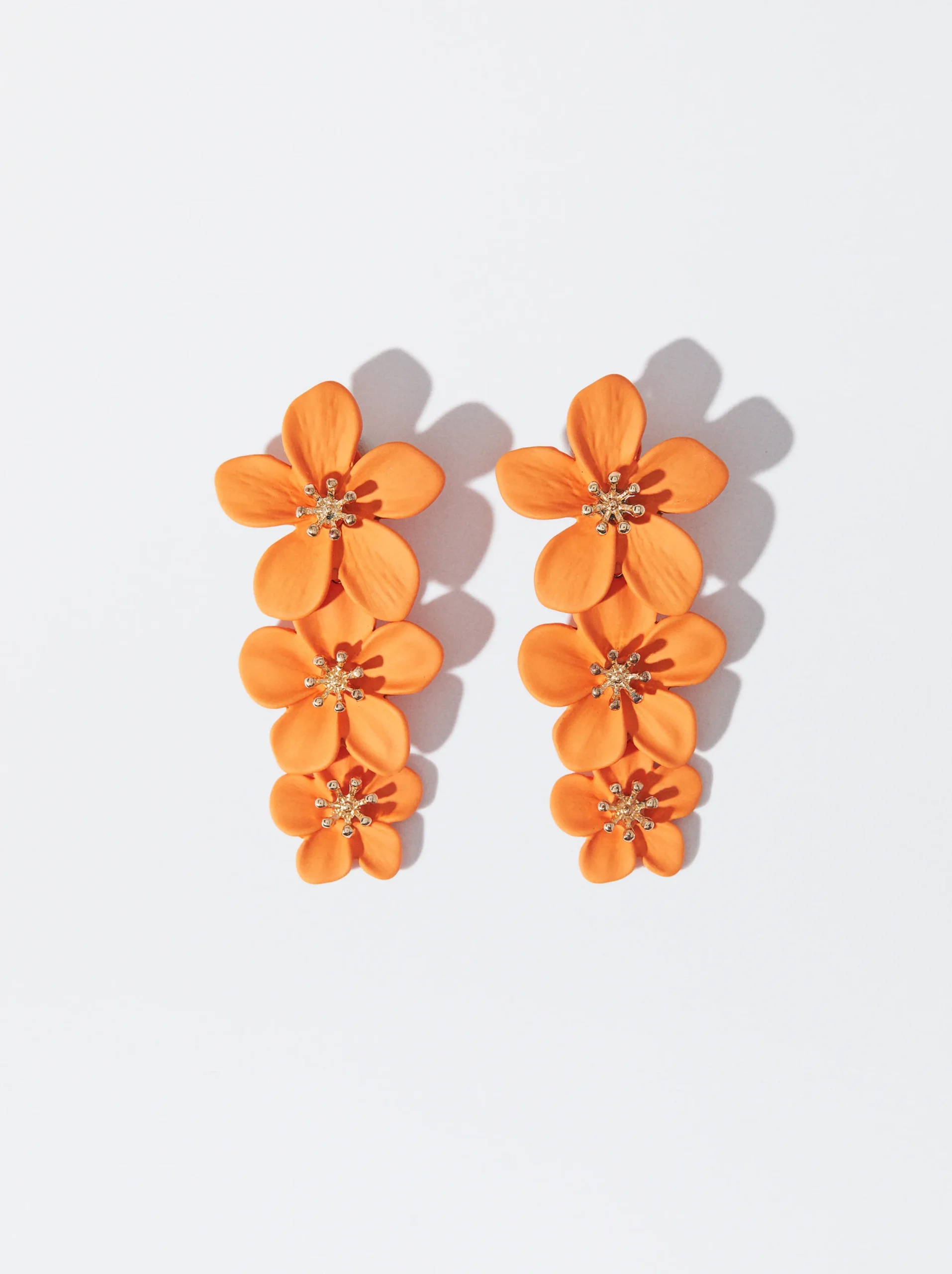 PARFOIS Pendientes De Clip Con Flor Naranja Outlet