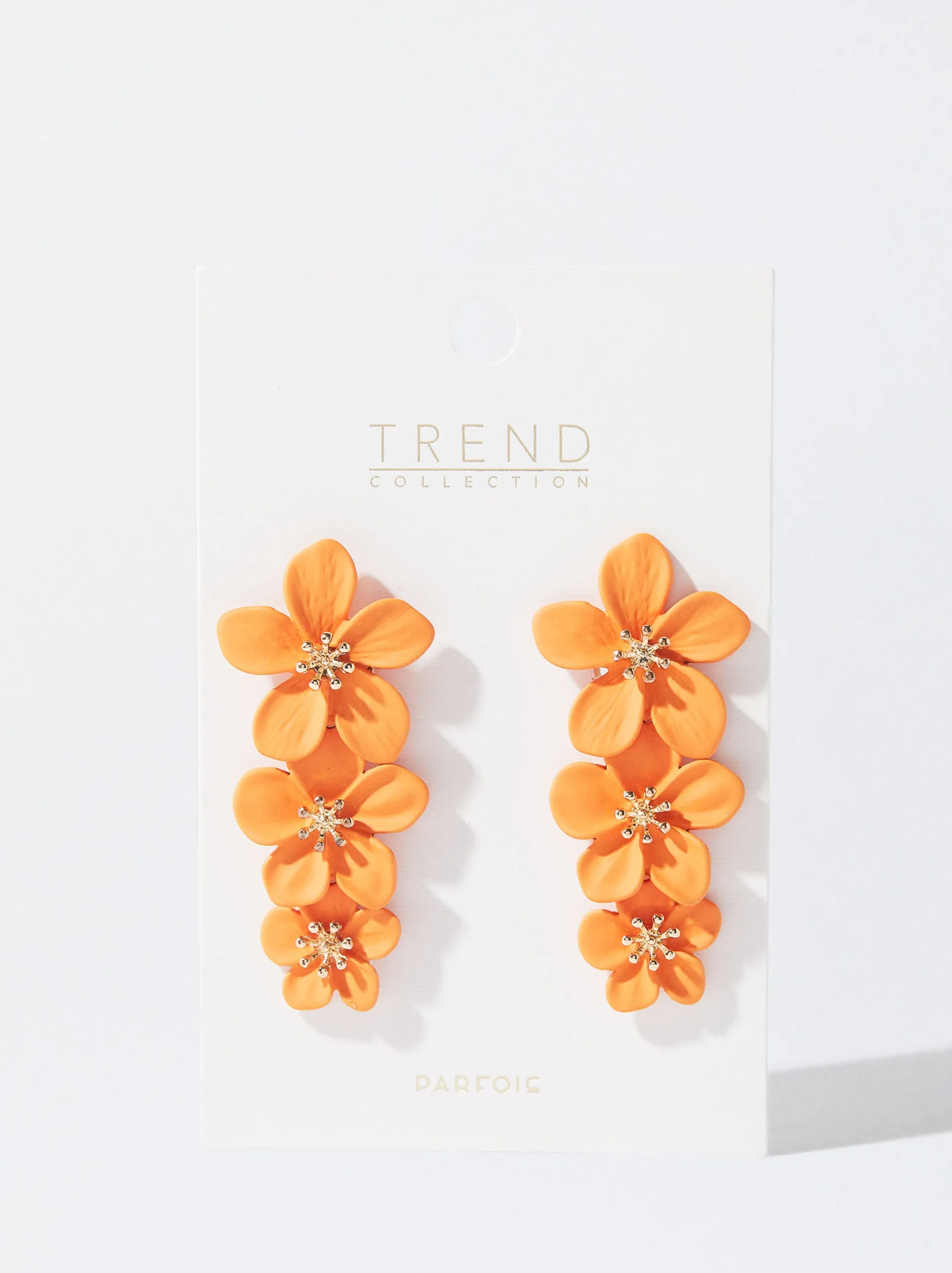 PARFOIS Pendientes De Clip Con Flor Naranja Outlet