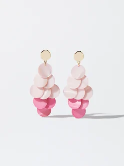 PARFOIS Pendientes De Concha Fucsia Hot