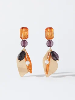 PARFOIS Pendientes De Resina Multicor Fashion
