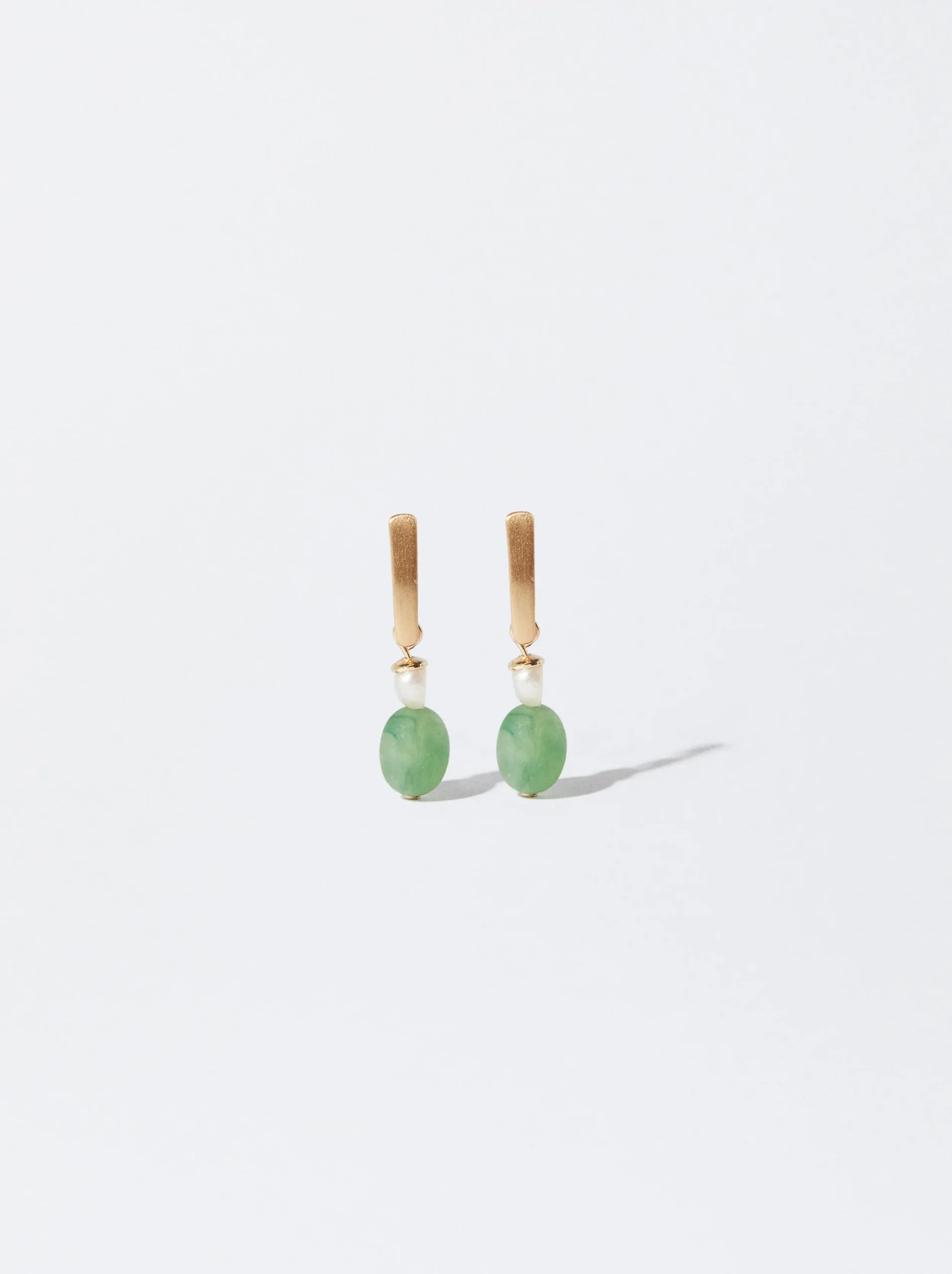 PARFOIS Pendientes De Resina Y Perlas Verde Online