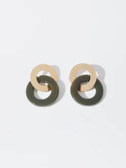 PARFOIS Pendientes Dorados Verde Hot
