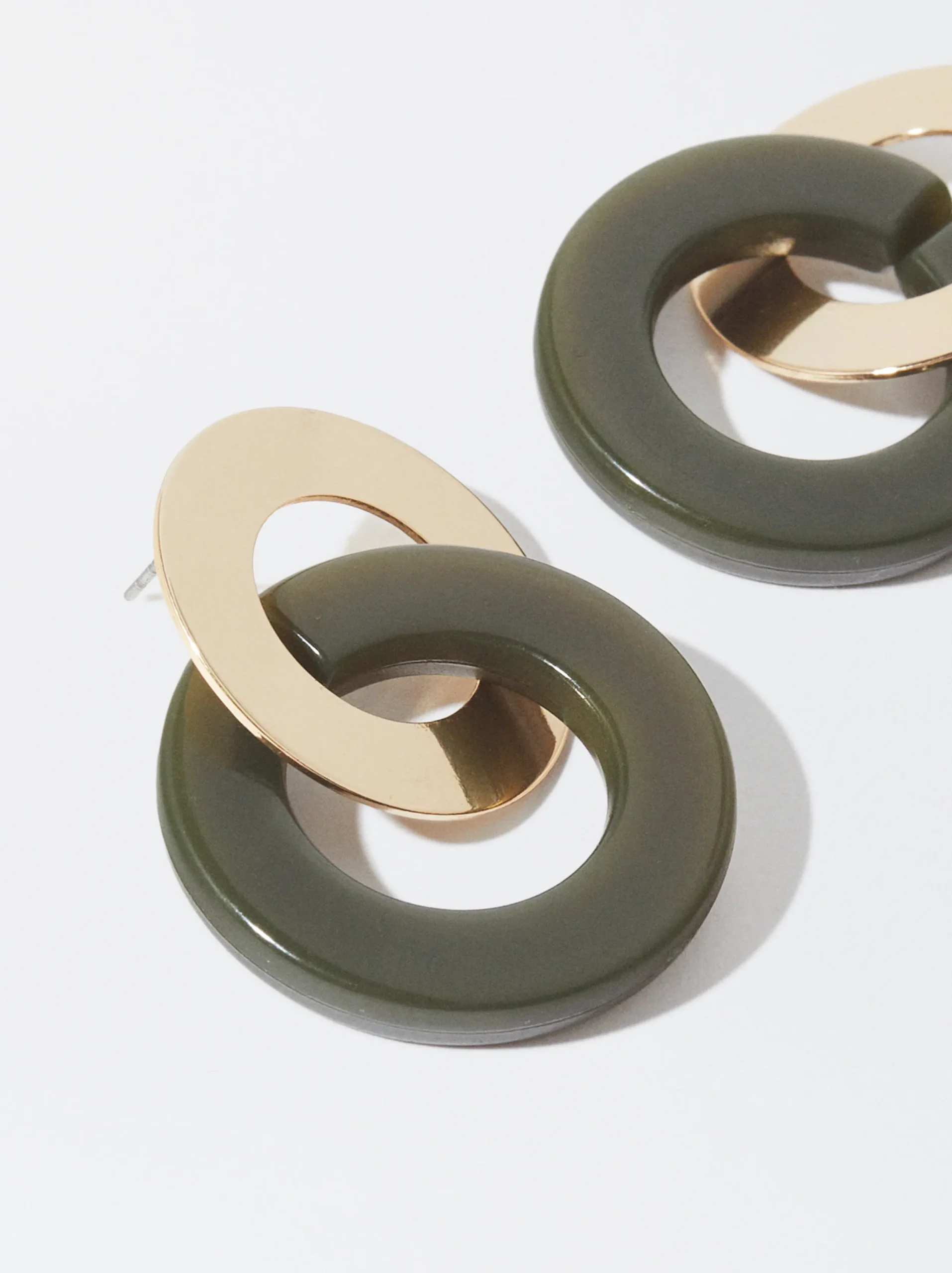 PARFOIS Pendientes Dorados Verde Hot