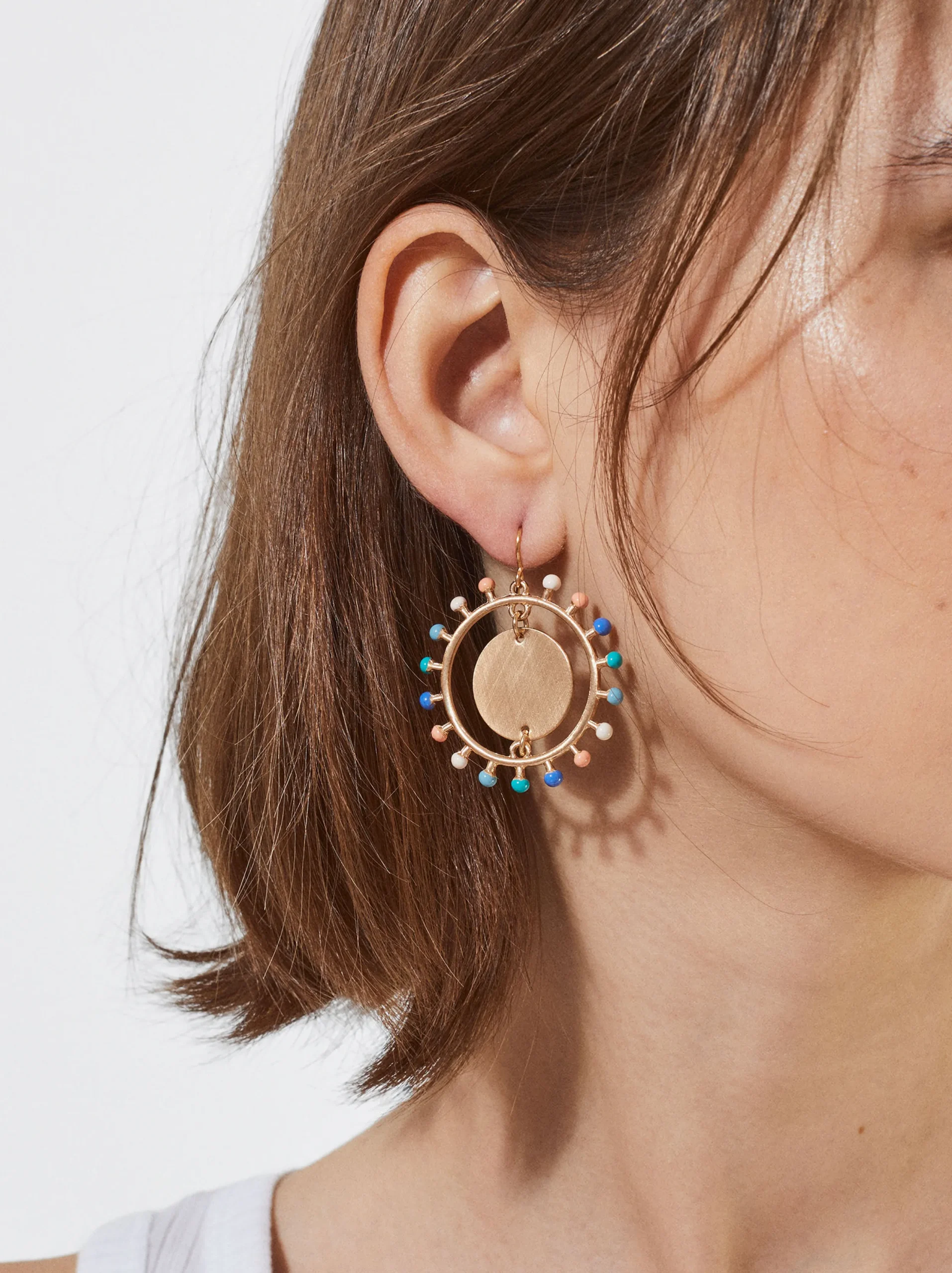 PARFOIS Pendientes Dorados Multicor Store