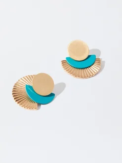 PARFOIS Pendientes Dorados Verde Outlet