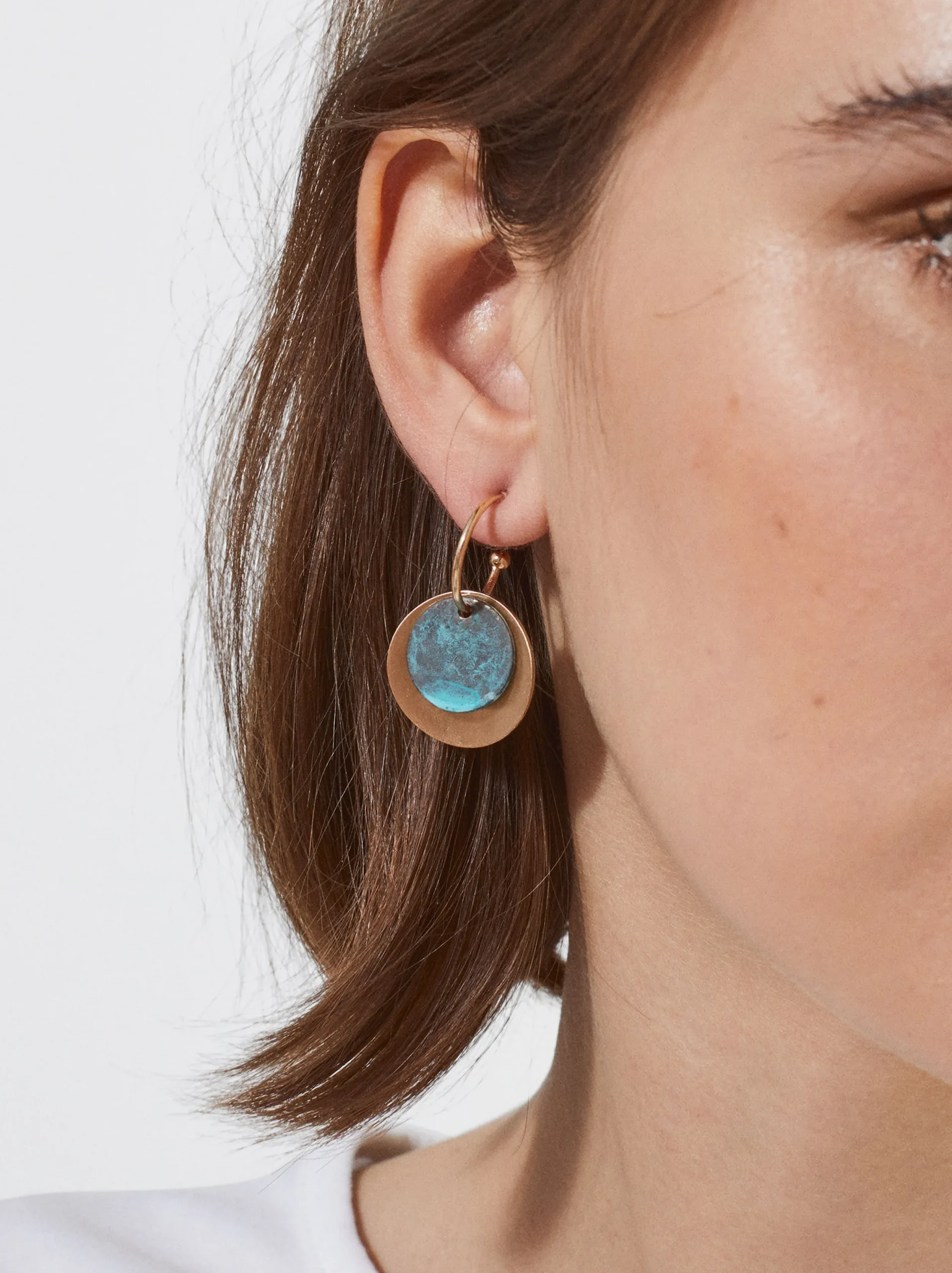 PARFOIS Pendientes Dorados Rosa Fashion