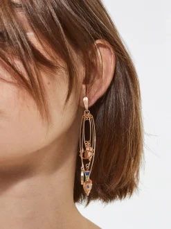 PARFOIS Pendientes Dorados Multicor Hot