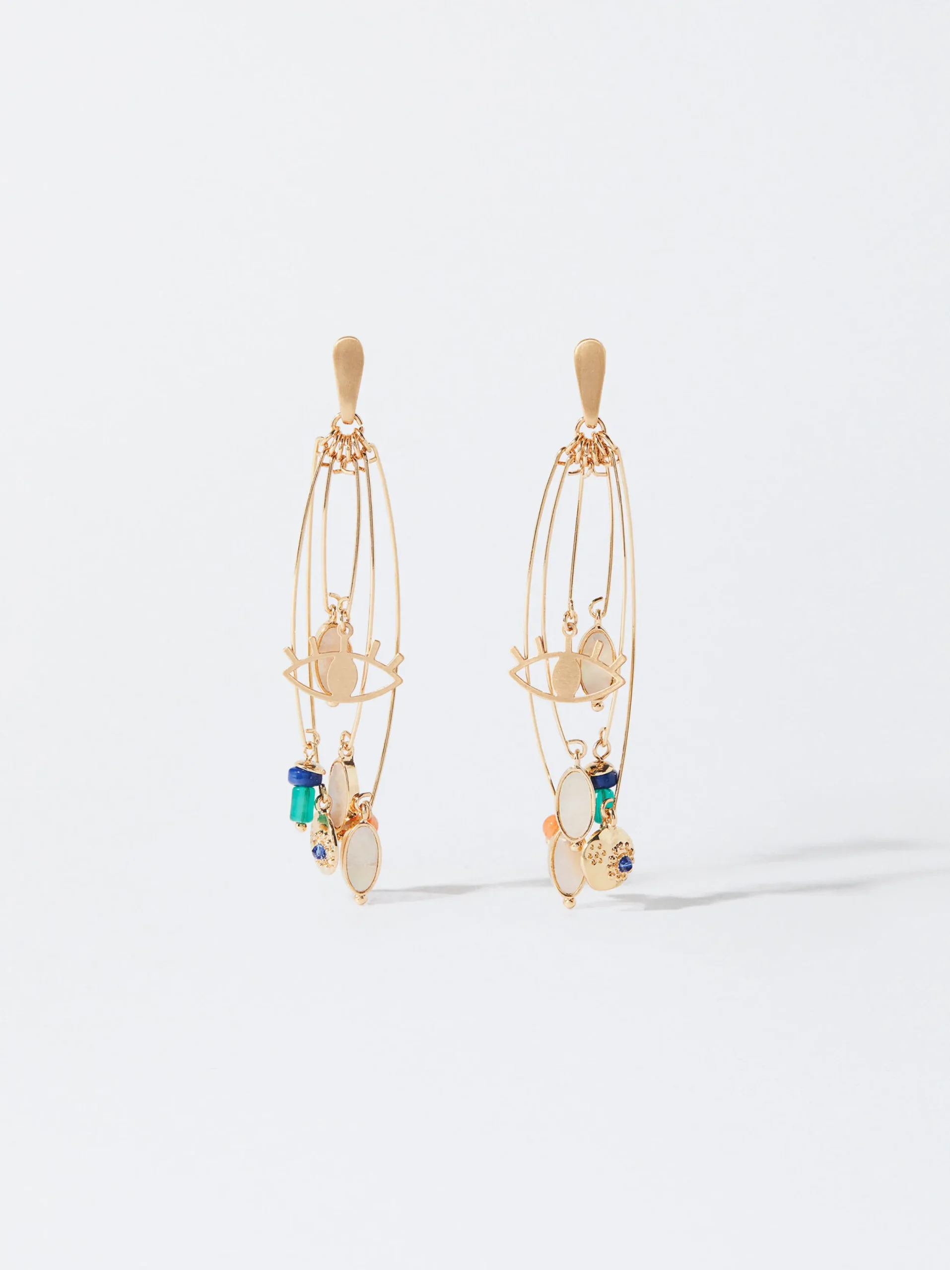 PARFOIS Pendientes Dorados Multicor Hot