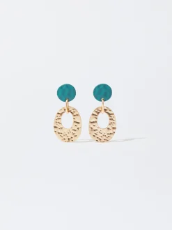 PARFOIS Pendientes Dorados Verde New