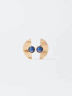 PARFOIS Pendientes Dorados Azul Flash Sale