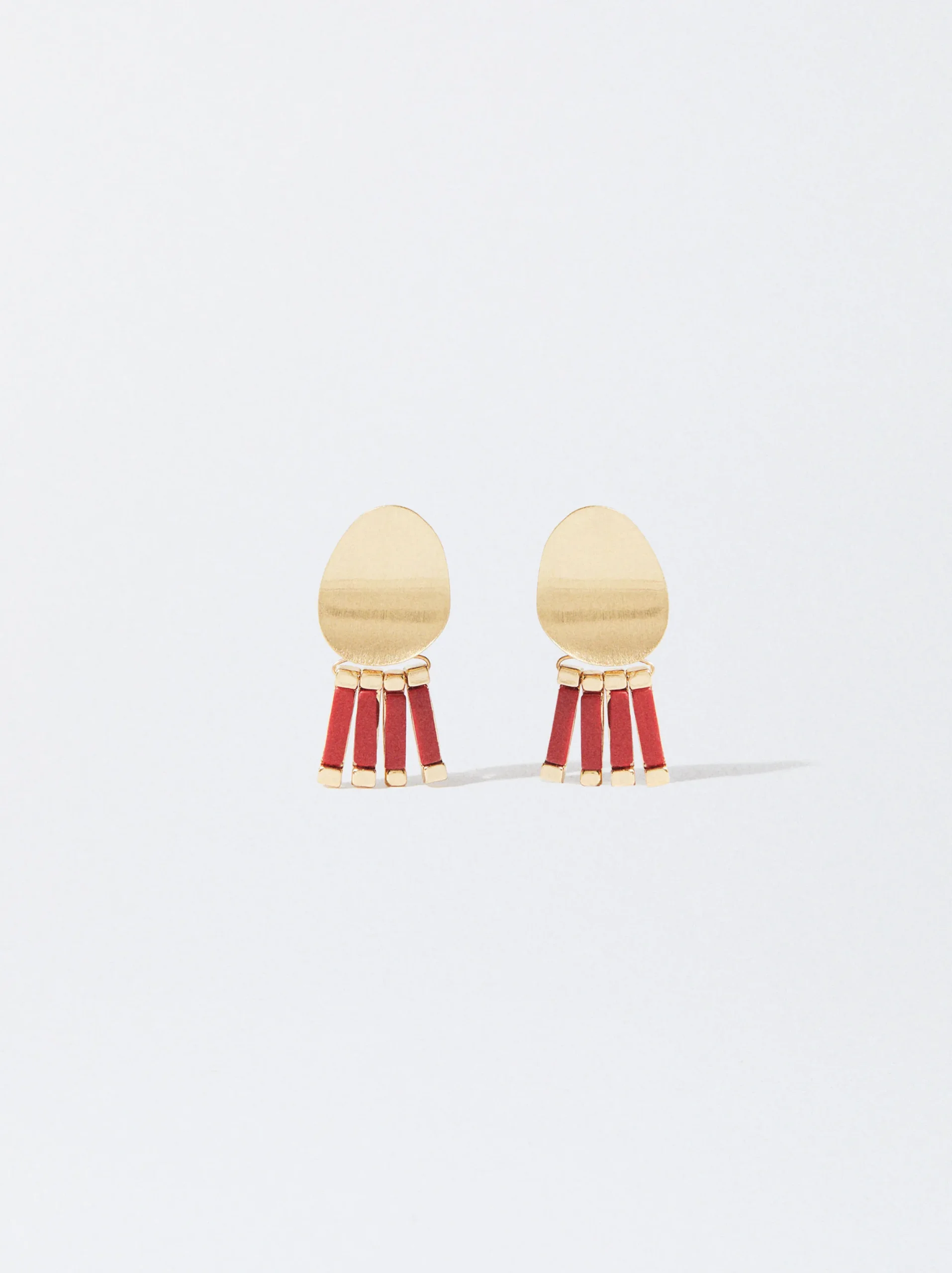 PARFOIS Pendientes Dorados Rojo Cheap