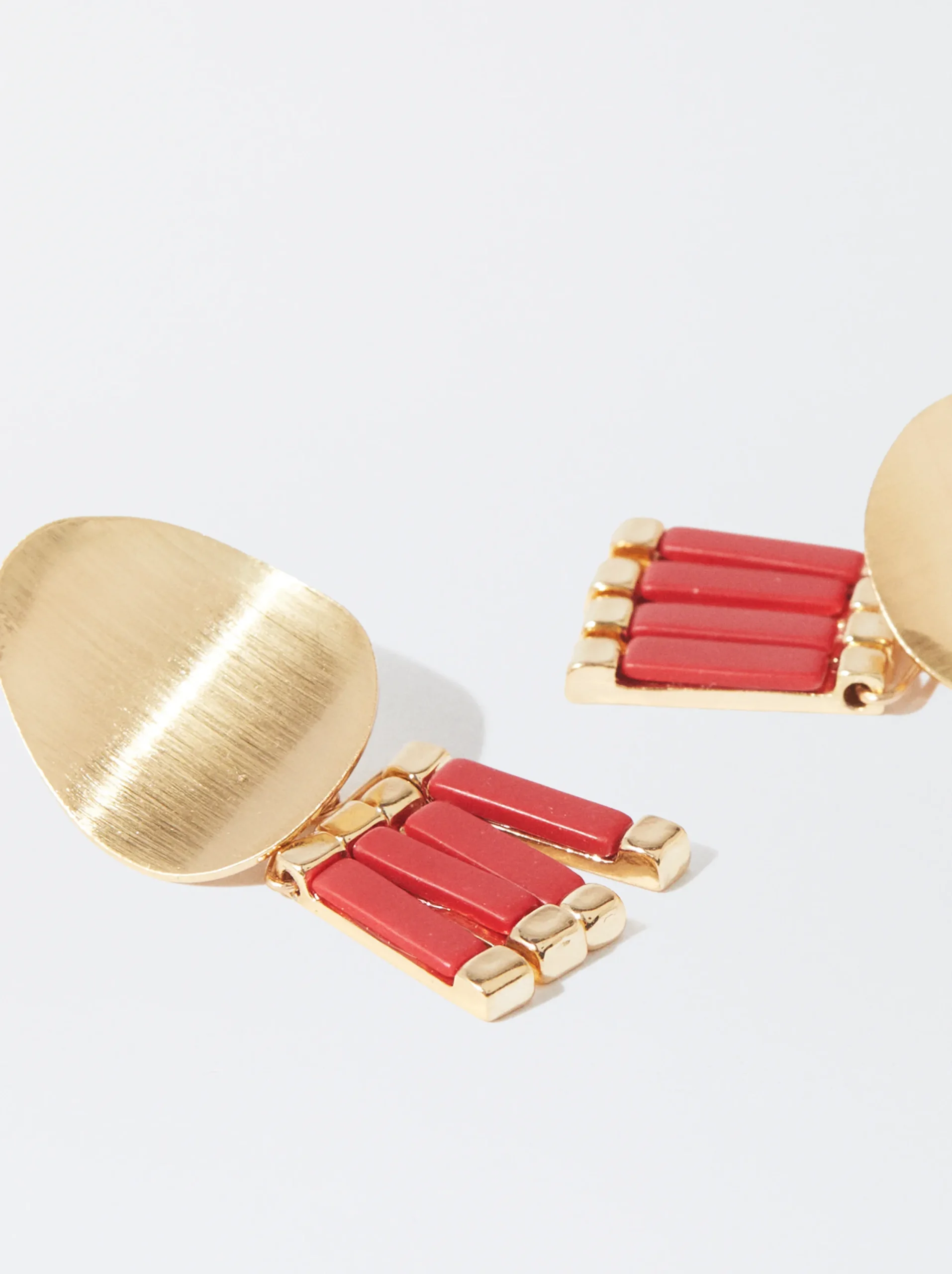 PARFOIS Pendientes Dorados Rojo Cheap