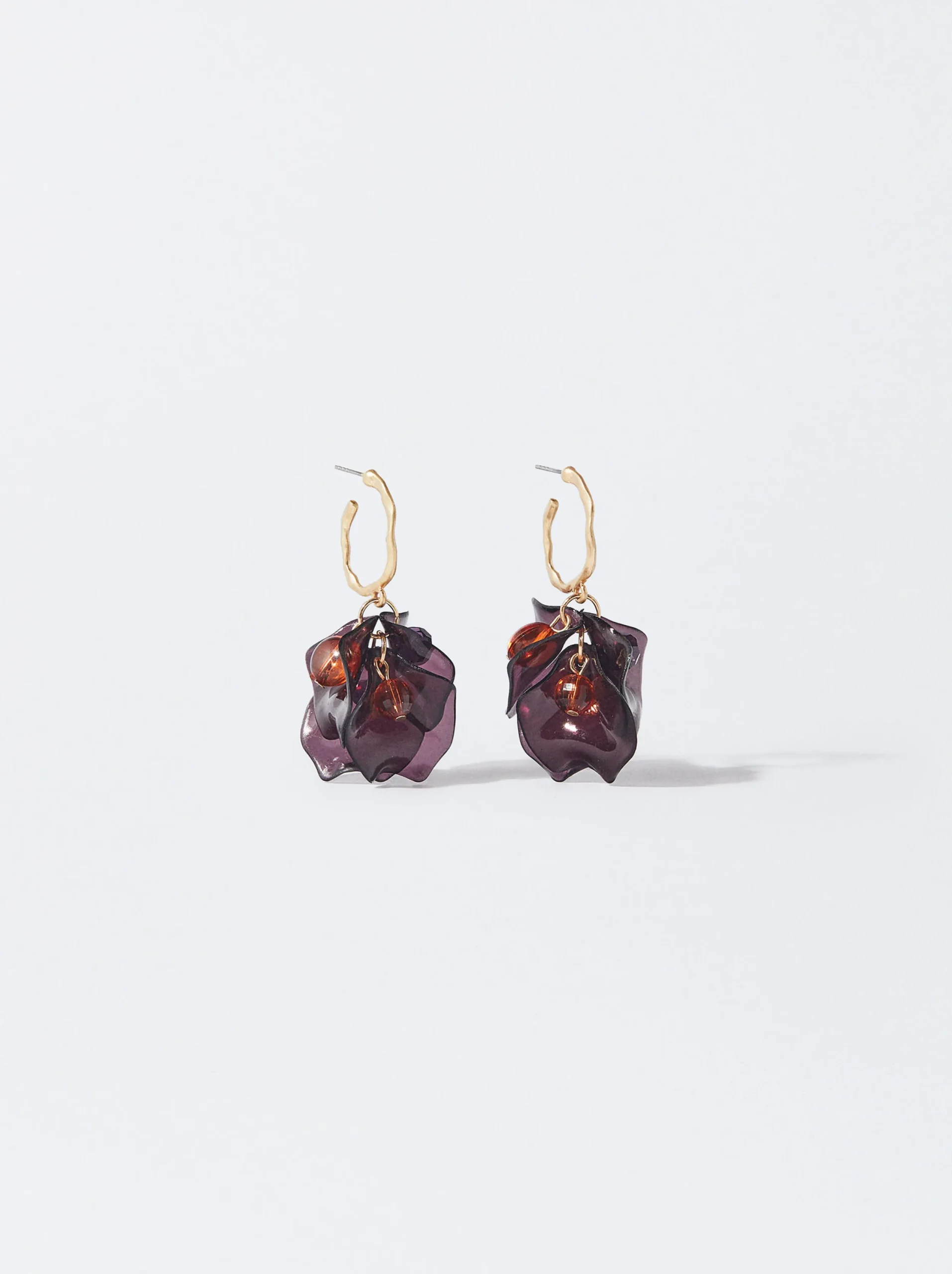 PARFOIS Pendientes Dorados Com Flor Multicor New