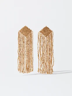 PARFOIS Pendientes s Con Abalorios Dorado Cheap