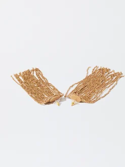 PARFOIS Pendientes s Con Abalorios Dorado Cheap