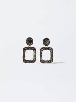PARFOIS Pendientes Dorados Con Cristales Verde Discount