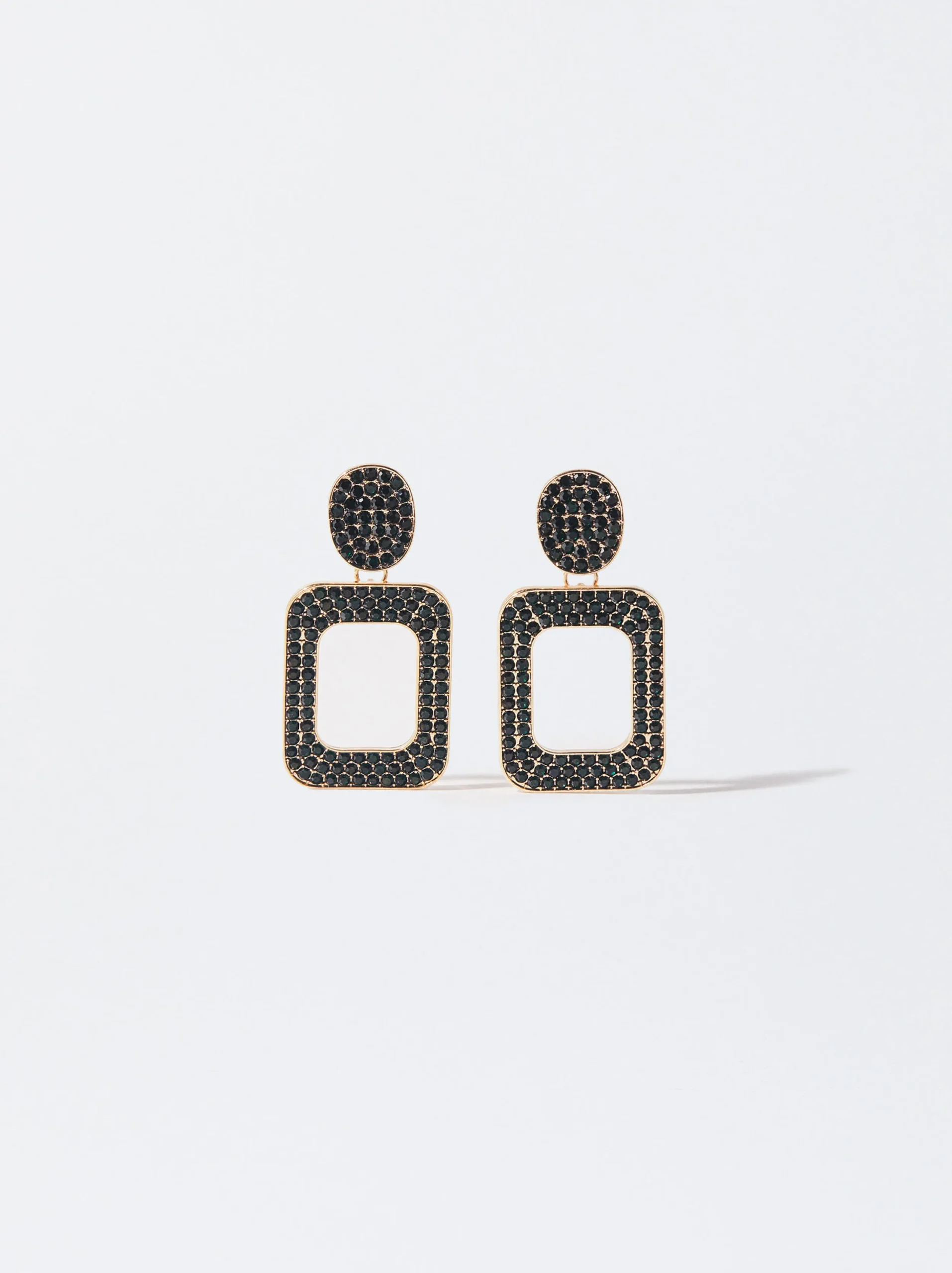 PARFOIS Pendientes Dorados Con Cristales Verde Discount