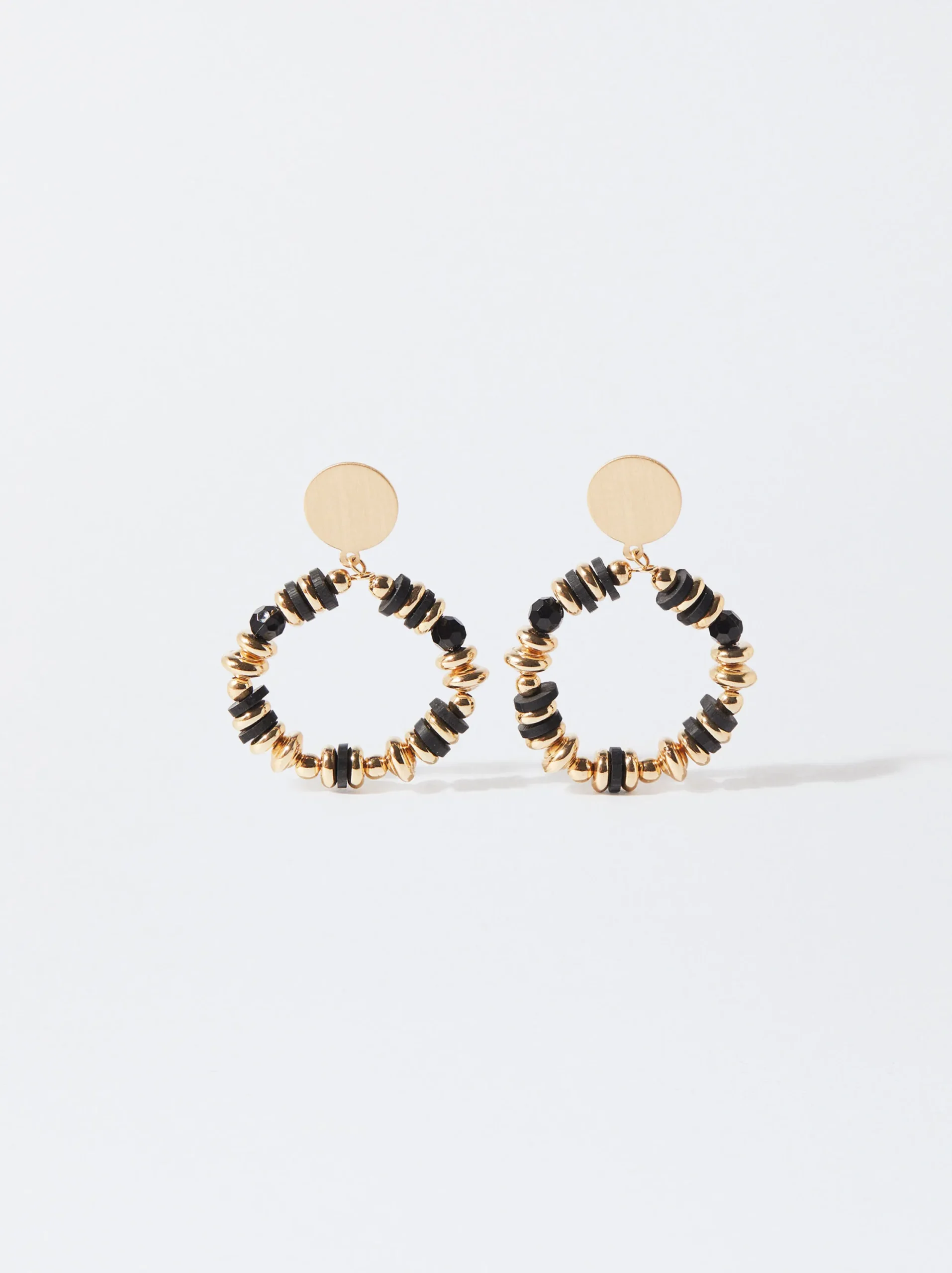PARFOIS Pendientes Dorados Con Cristales Negro Store