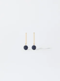 PARFOIS Pendientes Dorados Con Cristales Azul Clearance