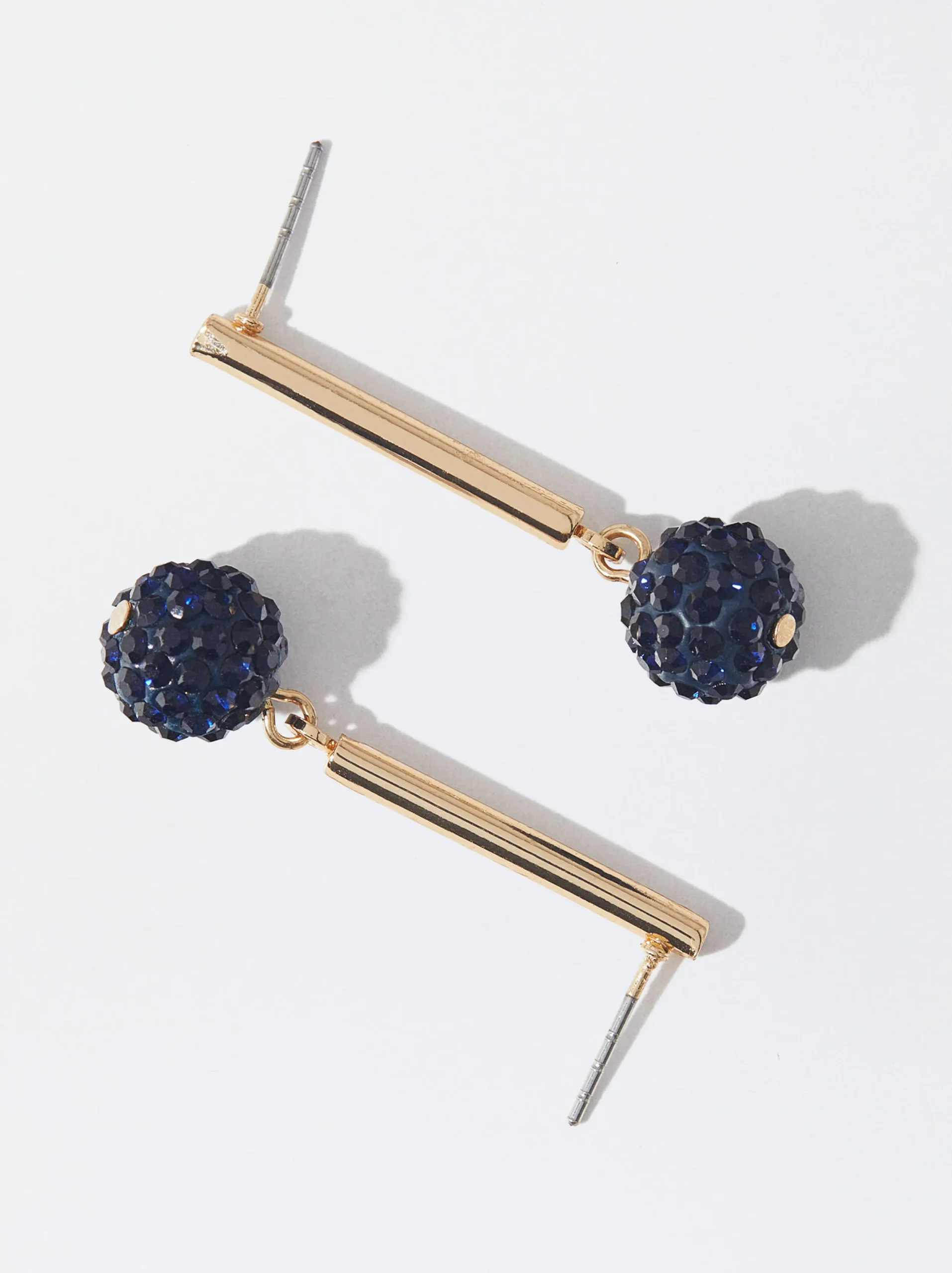 PARFOIS Pendientes Dorados Con Cristales Azul Clearance