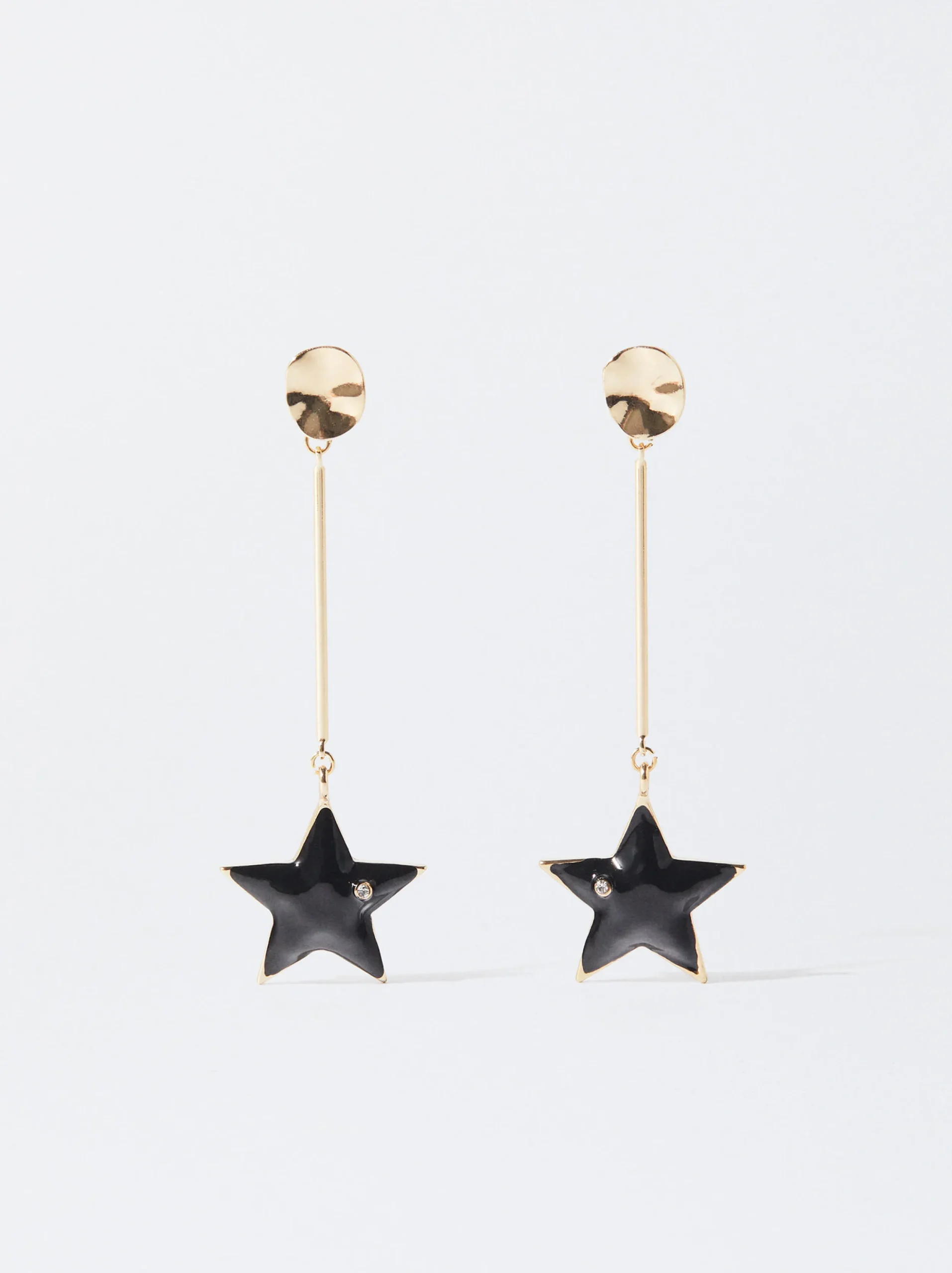PARFOIS Pendientes Dorados Con Estrella Negro Clearance