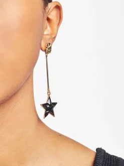 PARFOIS Pendientes Dorados Con Estrella Negro Clearance