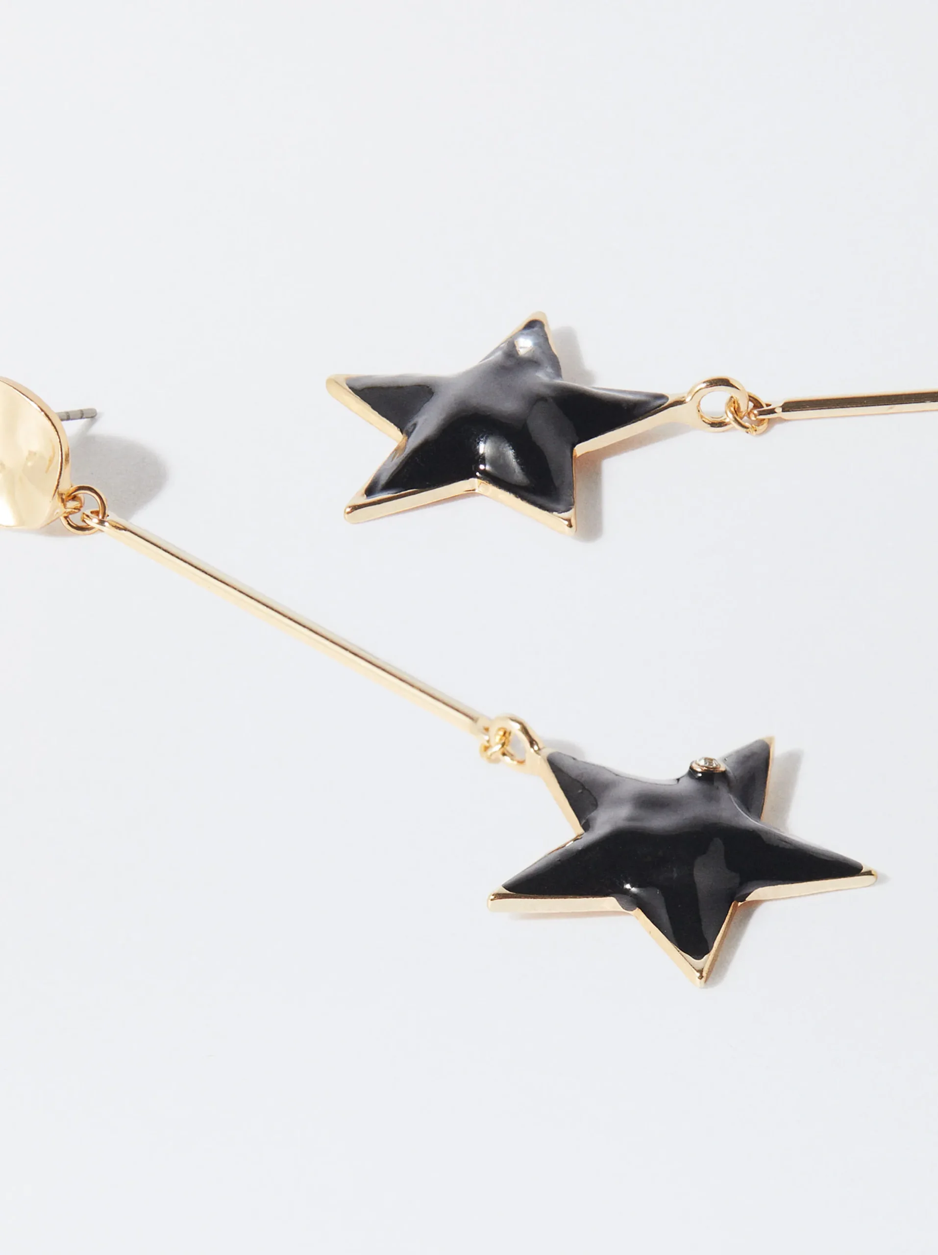 PARFOIS Pendientes Dorados Con Estrella Negro Clearance