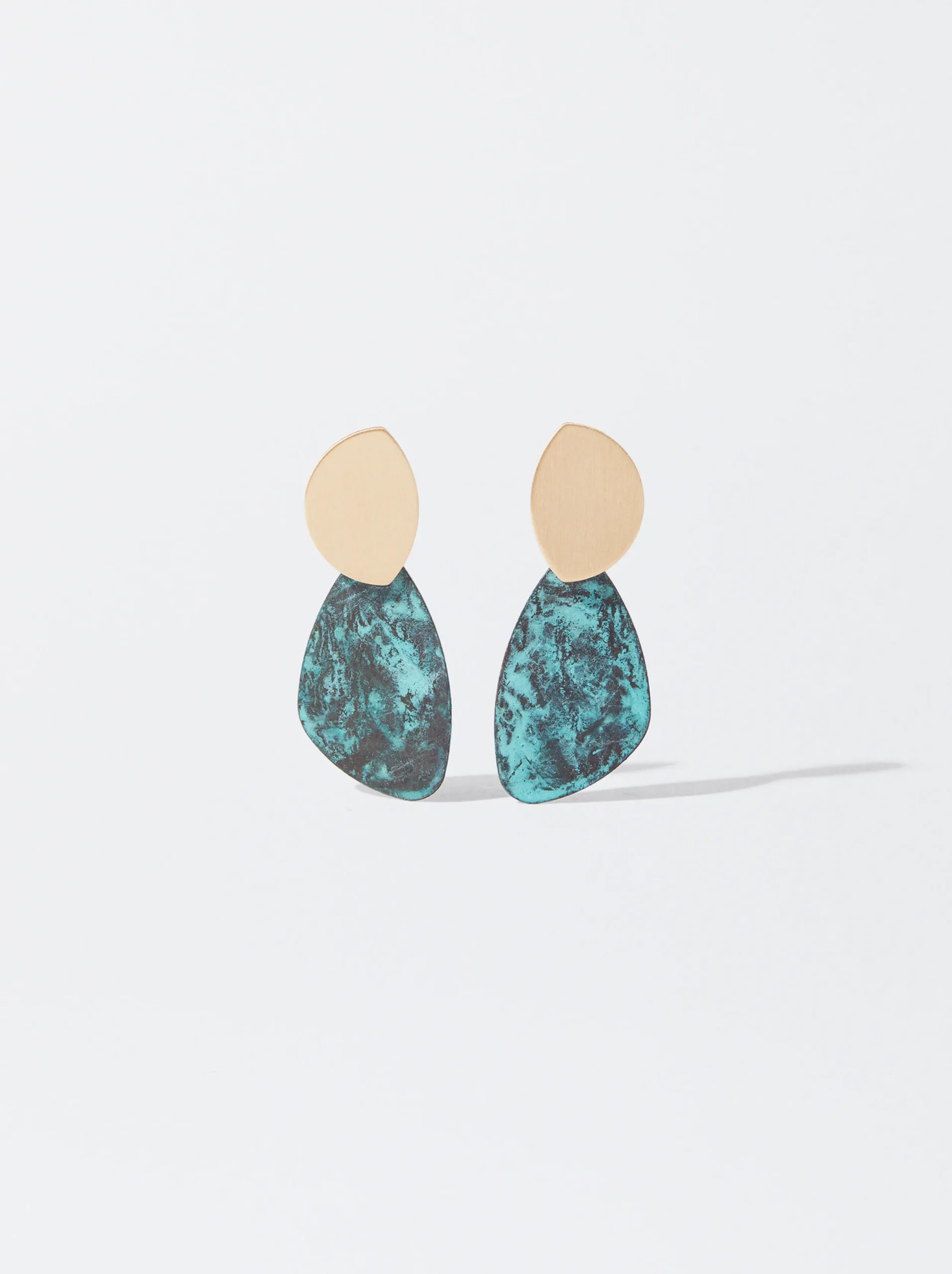 PARFOIS Pendientes Dorados Con Esmalte Rosa Store