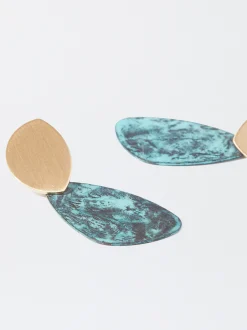 PARFOIS Pendientes Dorados Con Esmalte Rosa Store