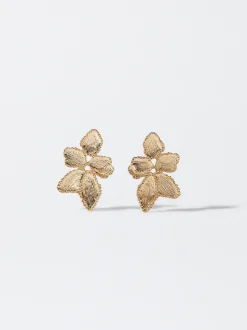 PARFOIS Pendientes s Con Flor Dorado Store