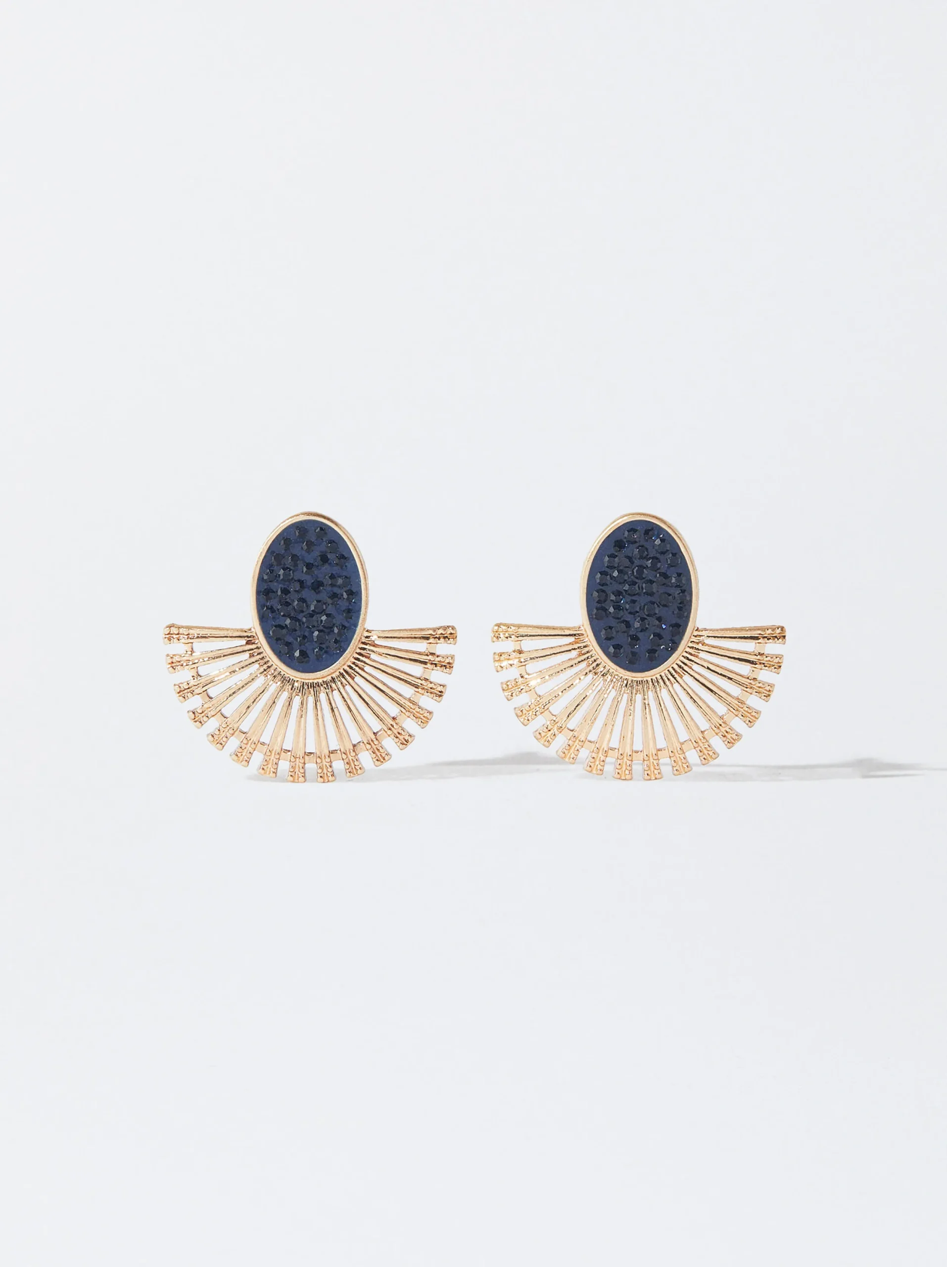 PARFOIS Pendientes Dorados Con Mix De Cristal Azul Shop