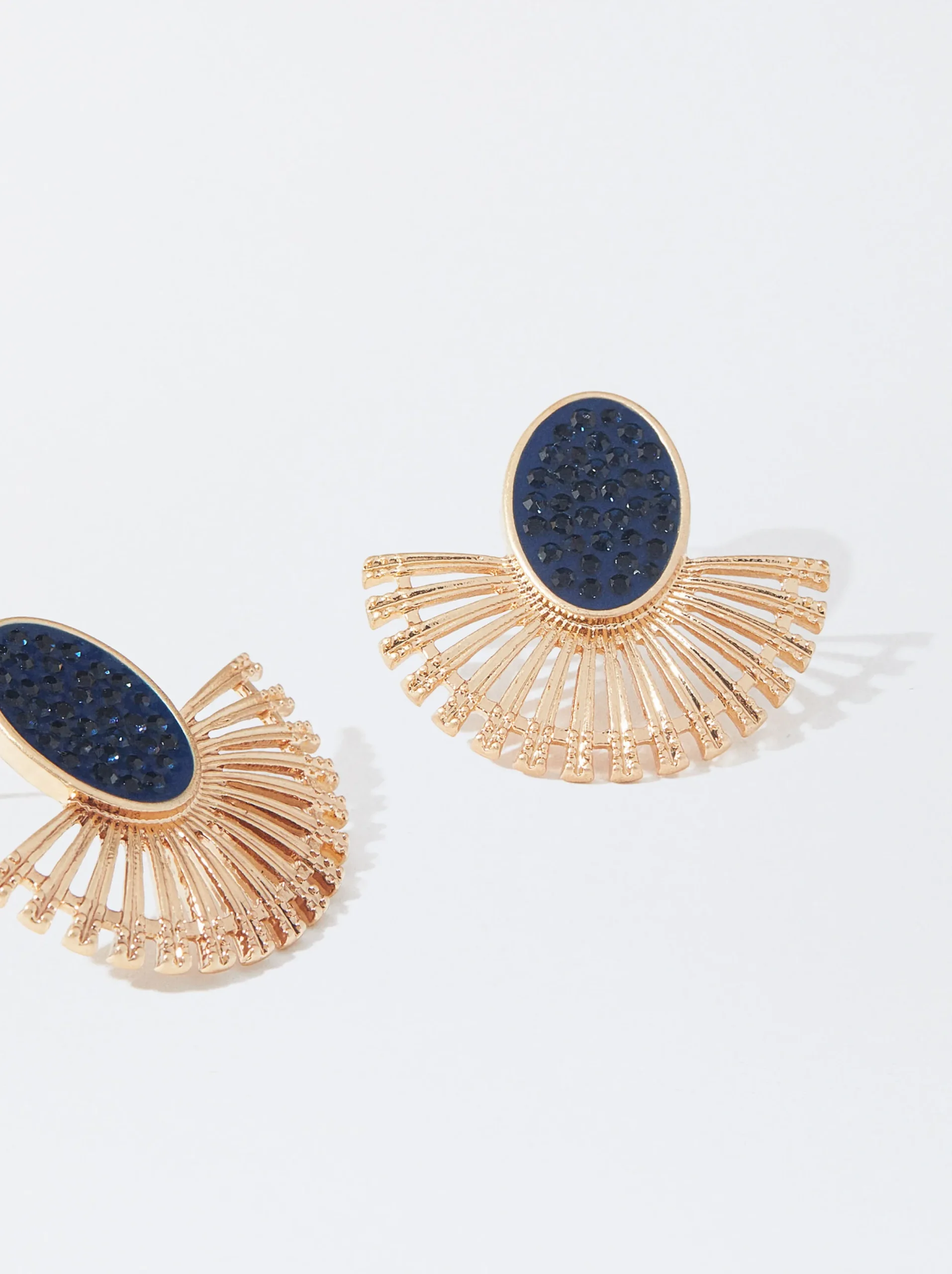 PARFOIS Pendientes Dorados Con Mix De Cristal Azul Shop