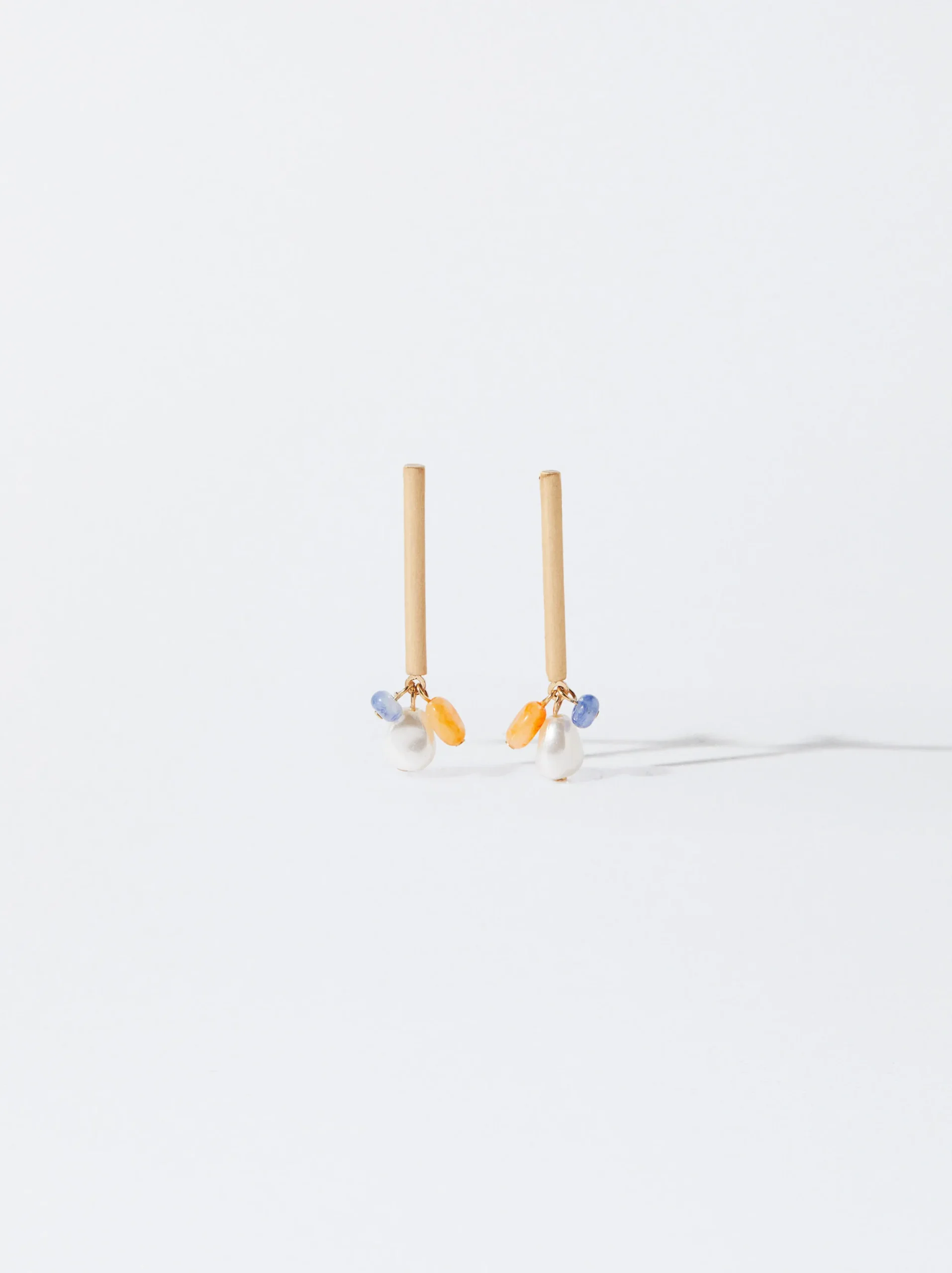 PARFOIS Pendientes Dorados Con Perlas Multicor Cheap